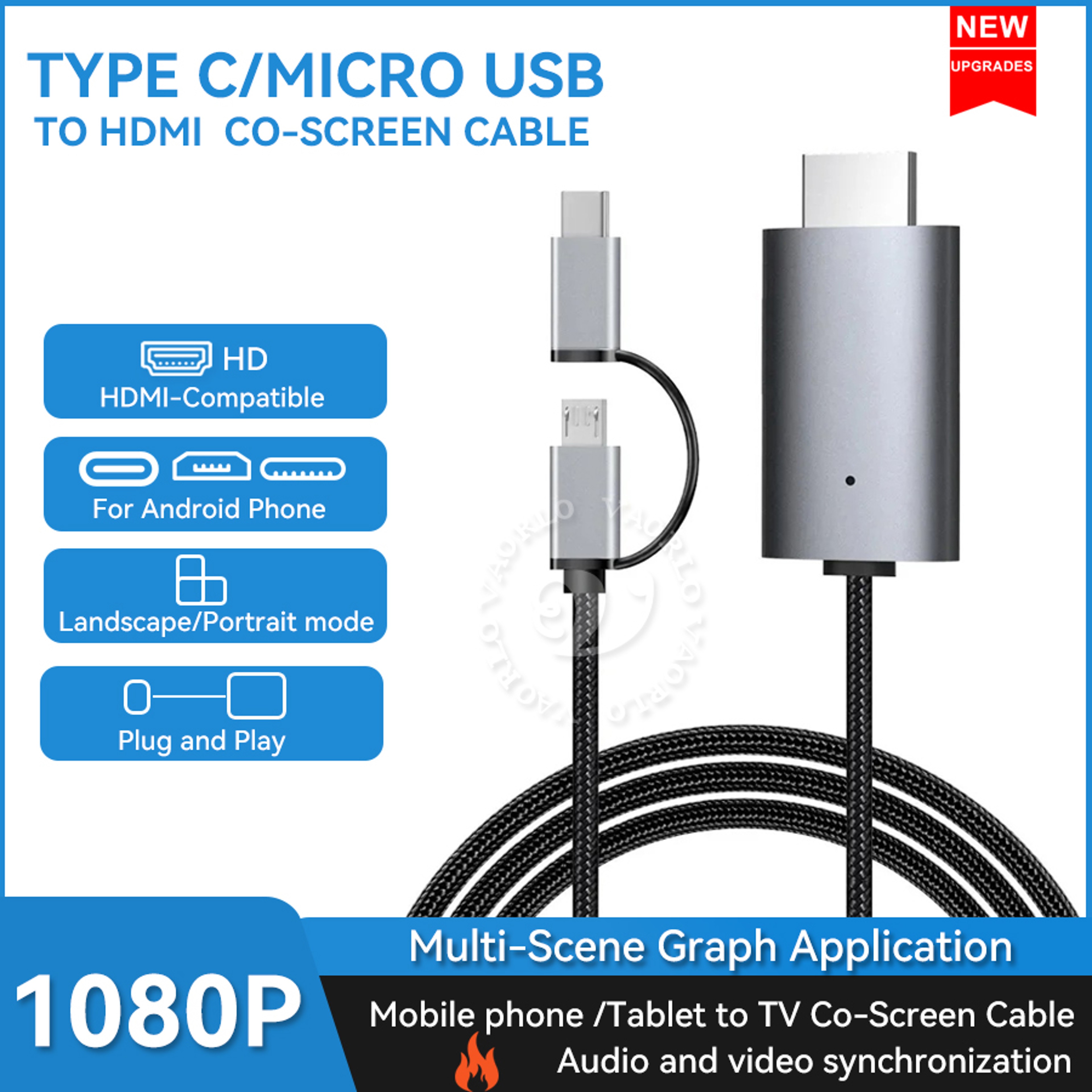 HD Streaming TV Stick Dongle Micro USB Type C To HDMI Compatible Cable For Screen Mirroring 1
