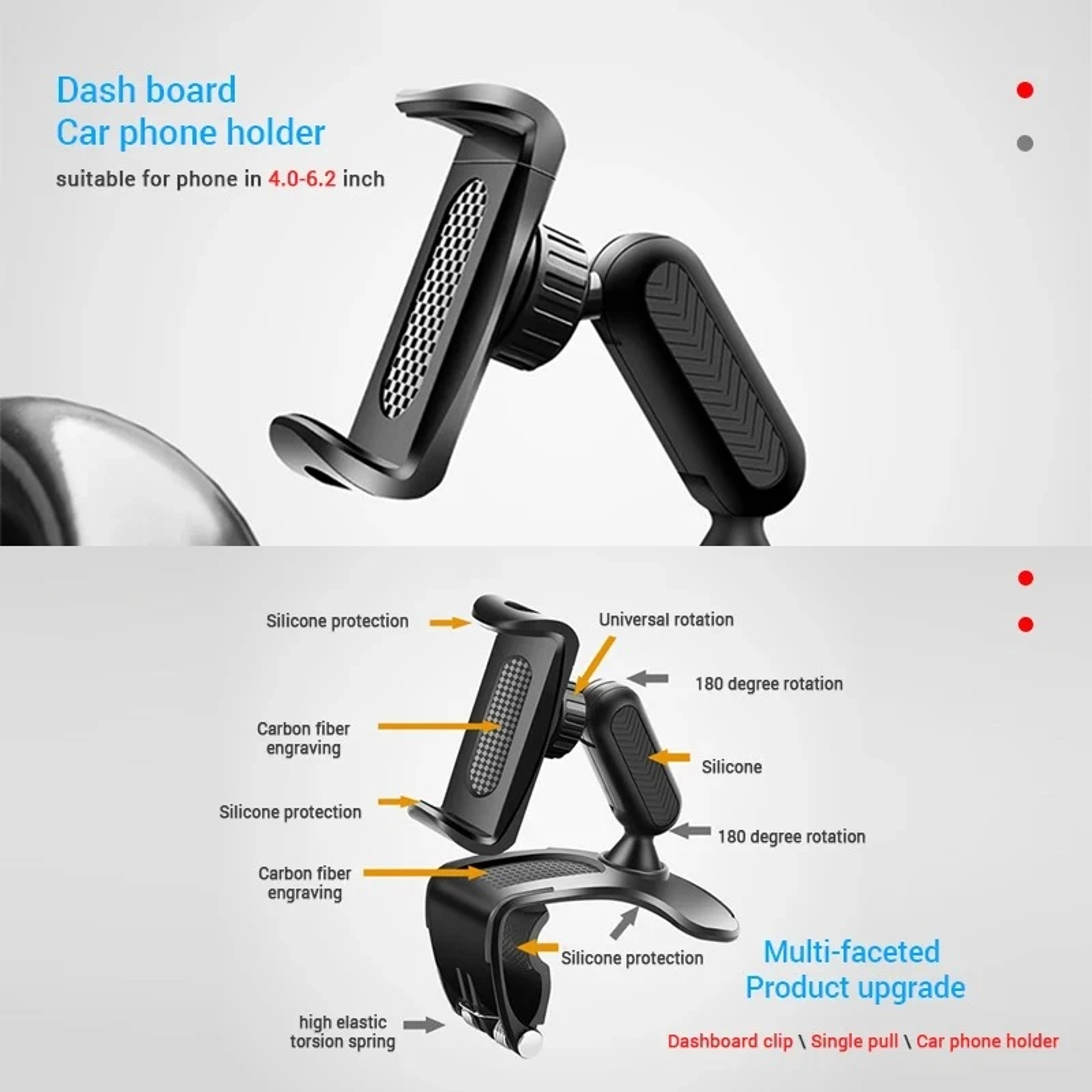 Adjustable Car Phone Holder Degree Rotation Sun Visor Mount For Rear View Mirror Support 1