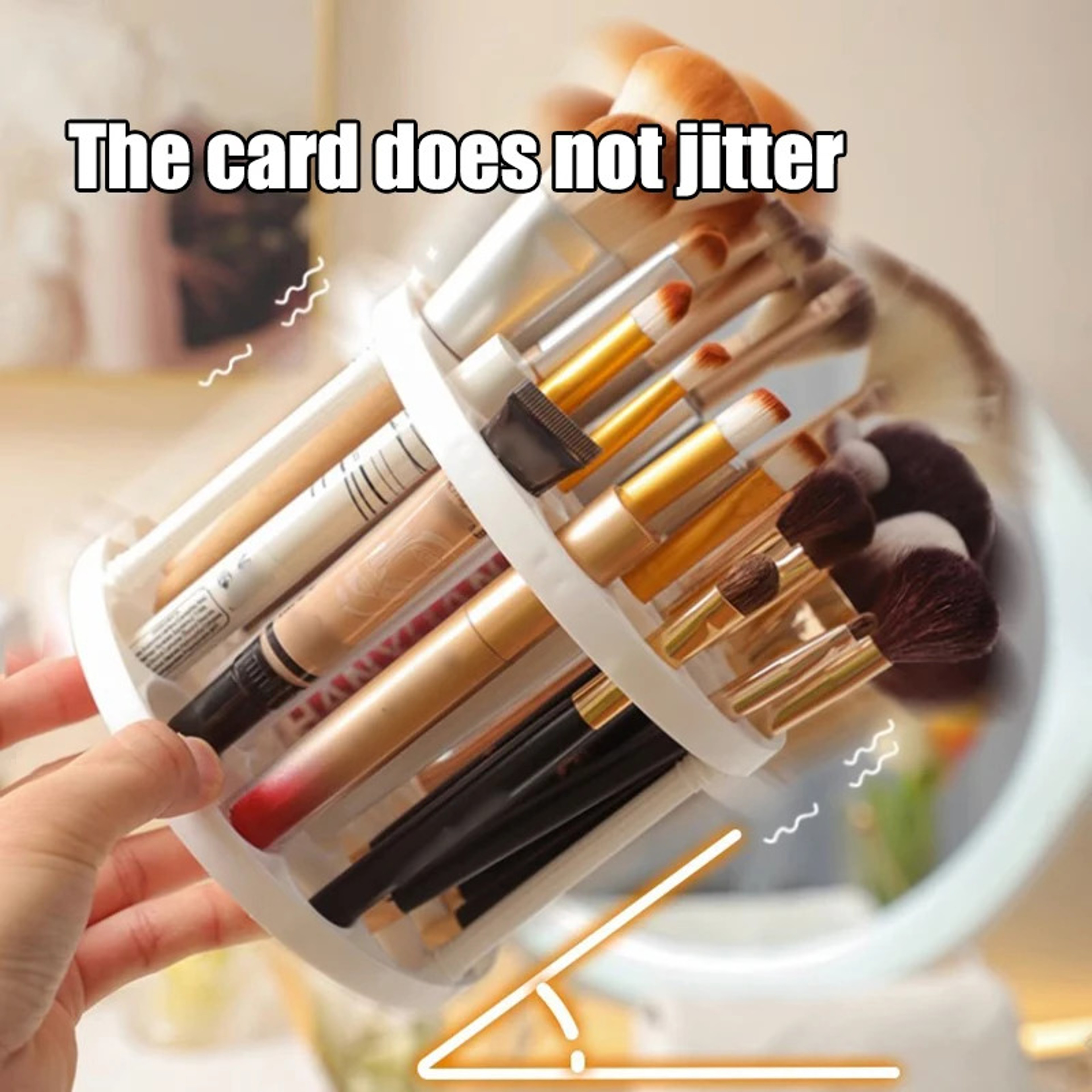 Rotating Makeup Brush Stand Elegant Beauty Storage Organizer For Easy Access And Visibility 0