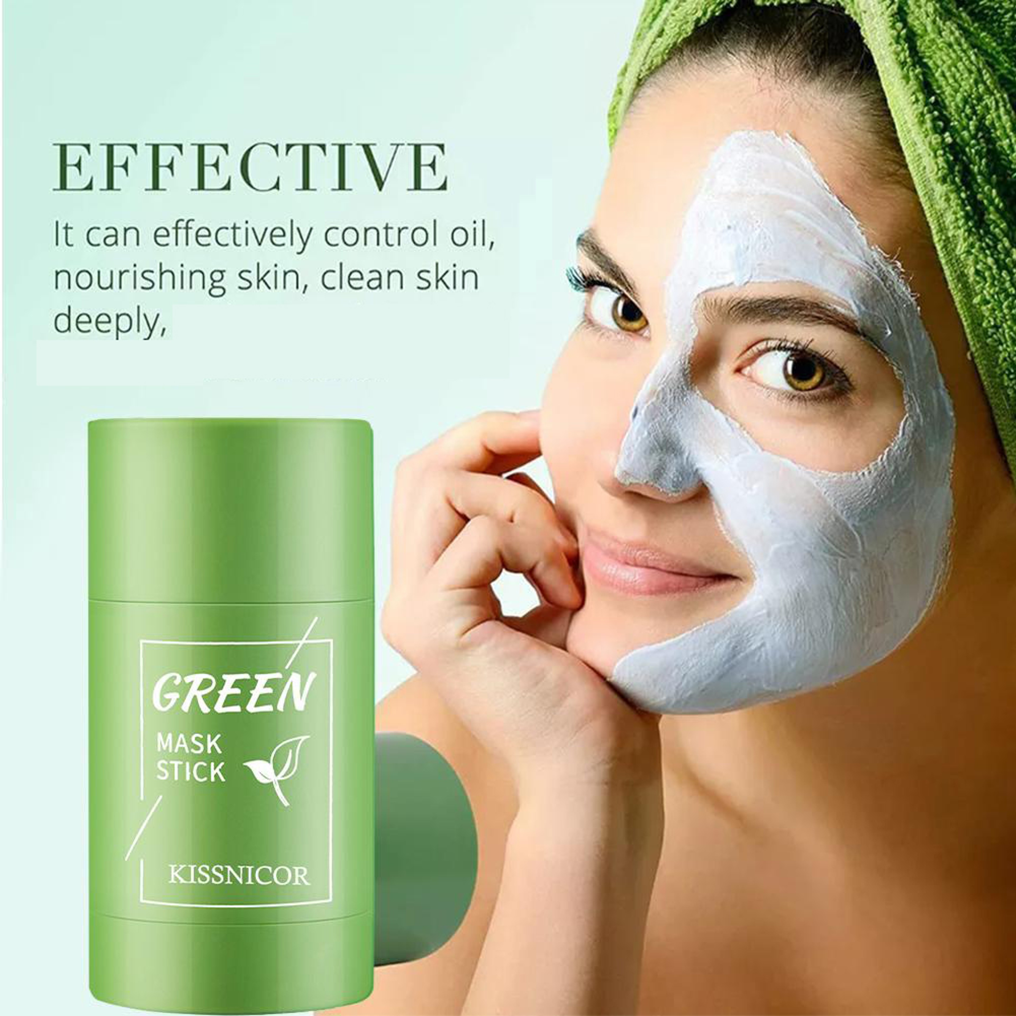 Green Tea Face Mask Stick Pore Shrinking Blackhead Removal  Moisturizing Facial Cleanser 0