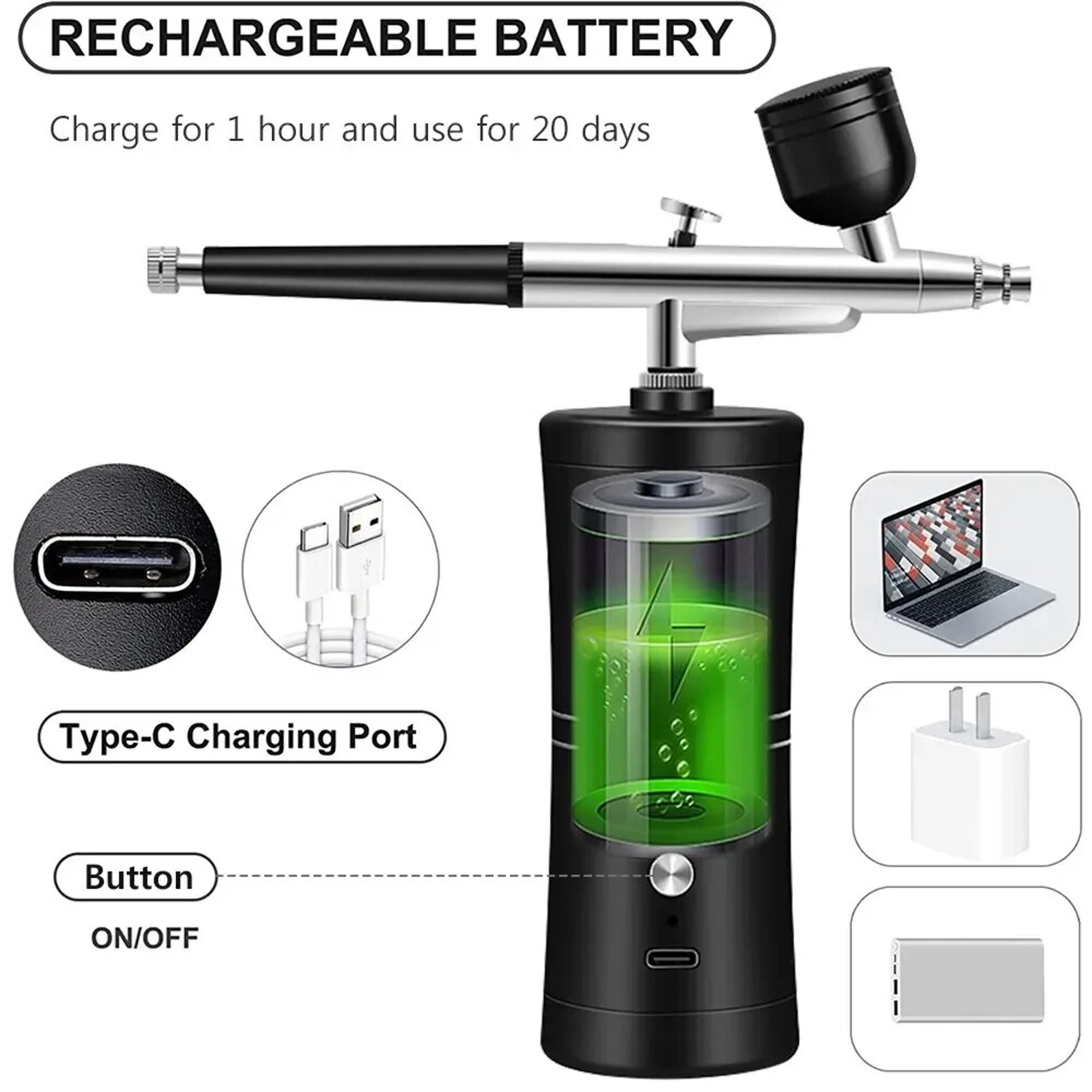 Portable Airbrush Nail Kit With Compressor Perfect For Nail Art  Painting 1
