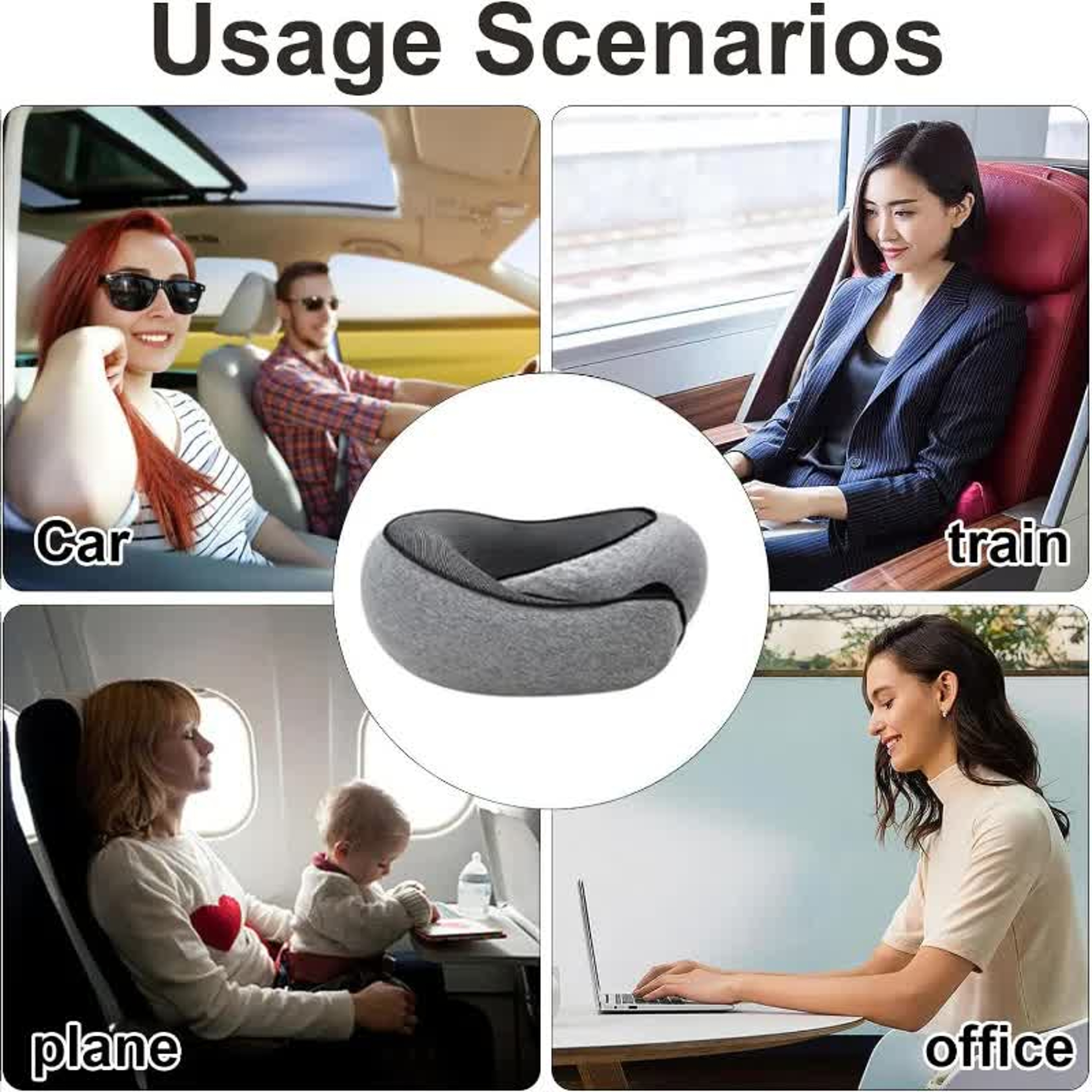 Memory Foam Travel Neck Pillow Adjustable U Shaped Snail Style For Comfortable Sleep On The Go 4