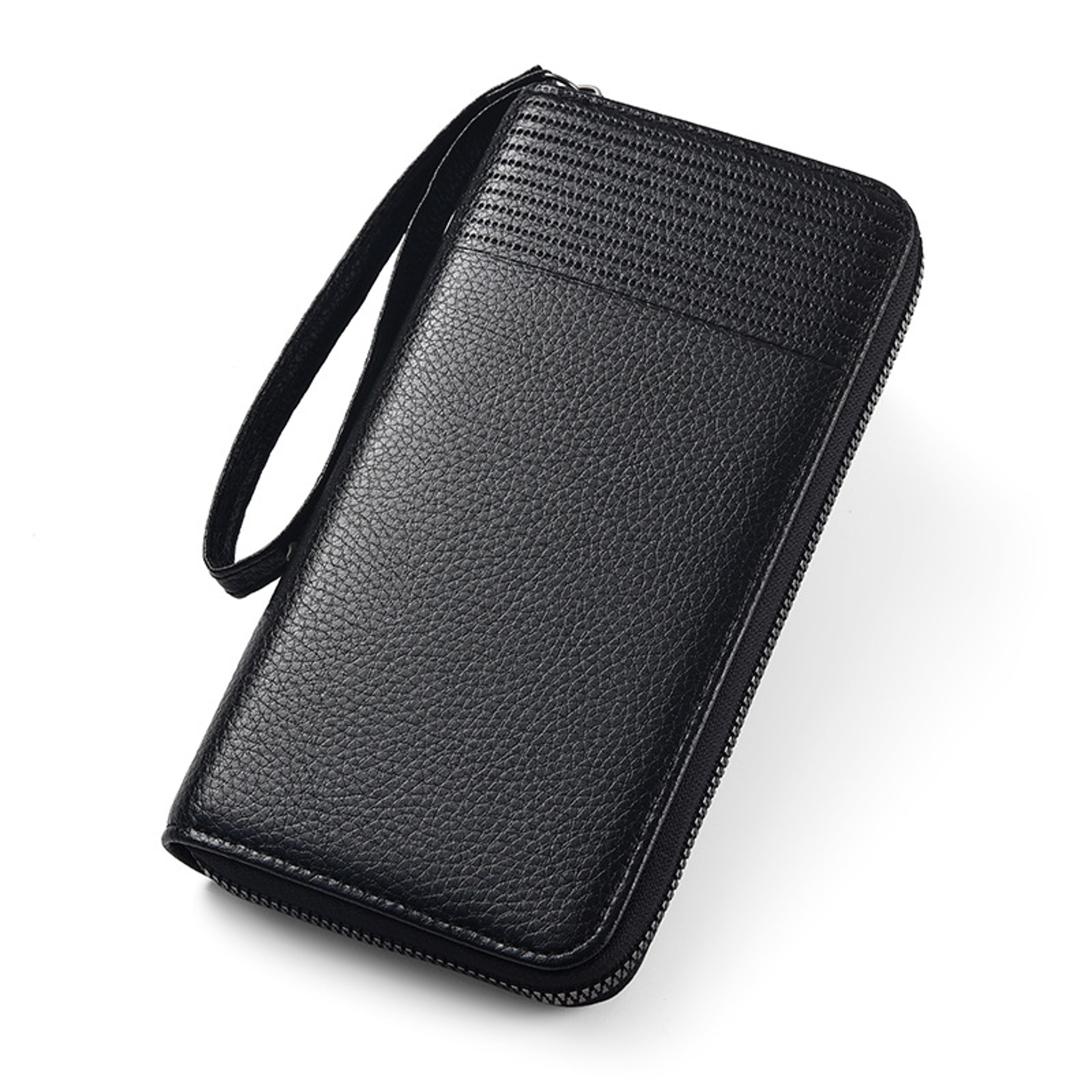 Premium RFID Blocking Leather Long Wallet For Men Zipper Clutch Organizer With Credit Card  ID Hold 2