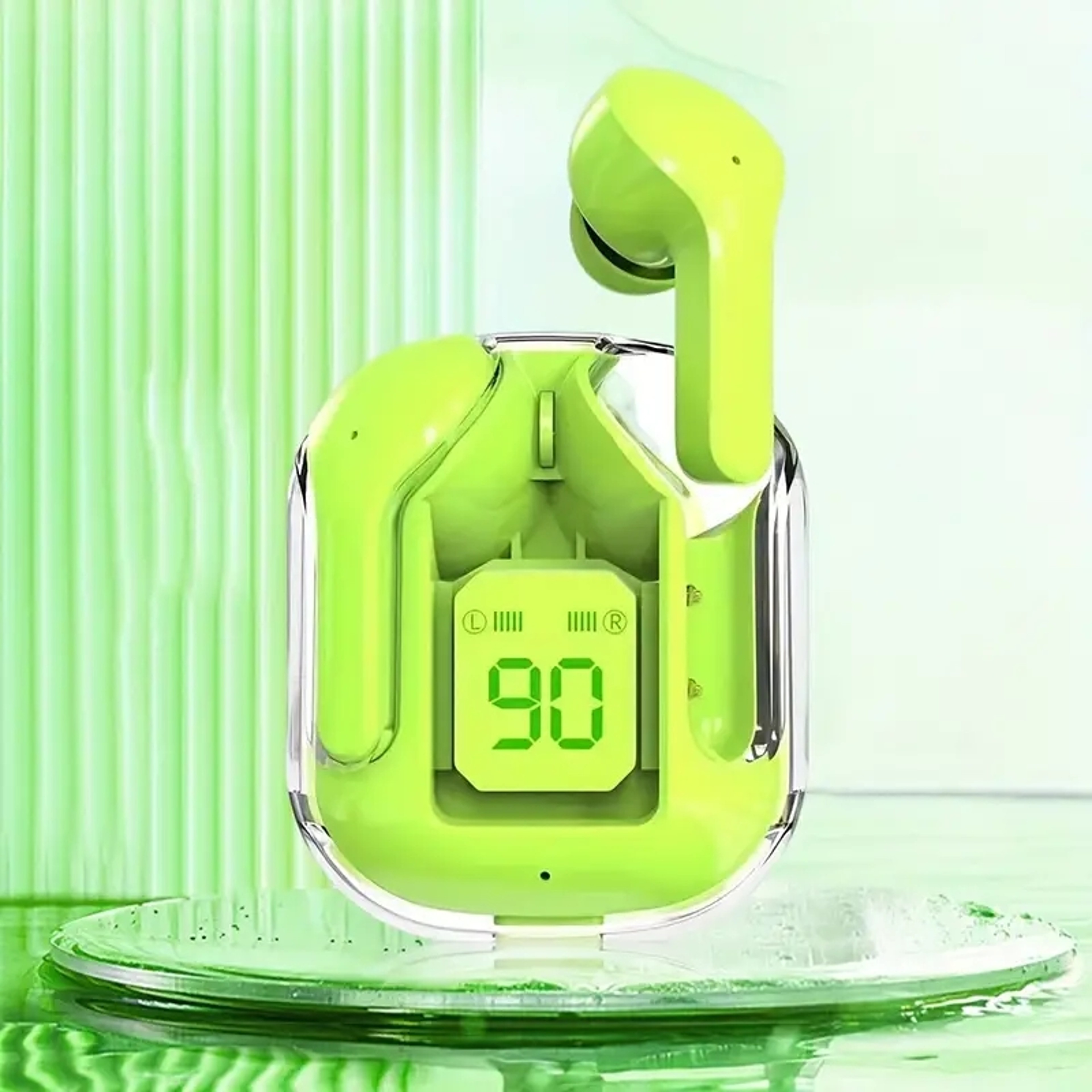 Wireless Bluetooth Earphones with LED Power Digital Display Transparent HIFI Stereo Sound Headphones – view 8