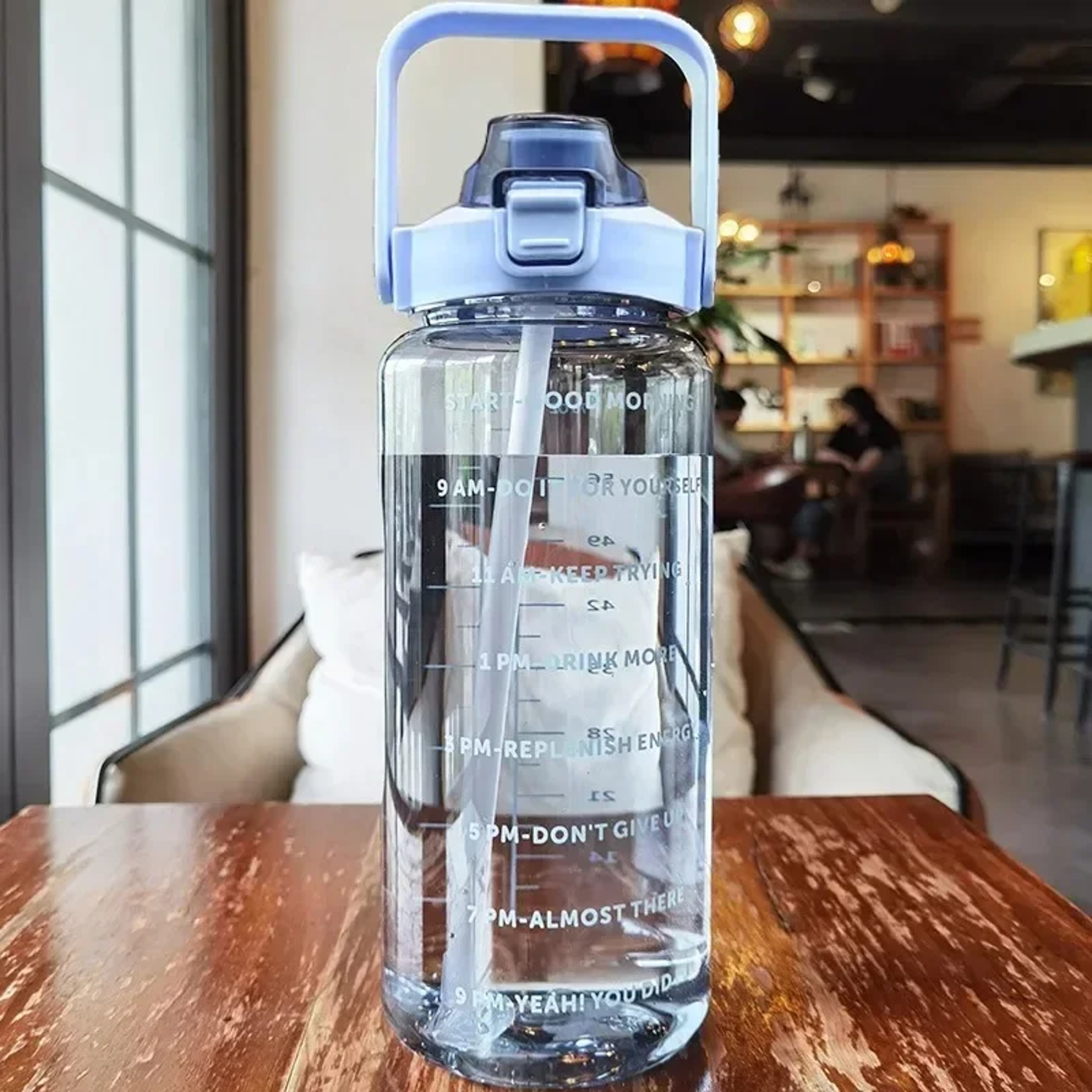 Portable Water Bottle With Straw And Time Marker Ideal For Outdoor Fitness And Sports Large Capacit 8