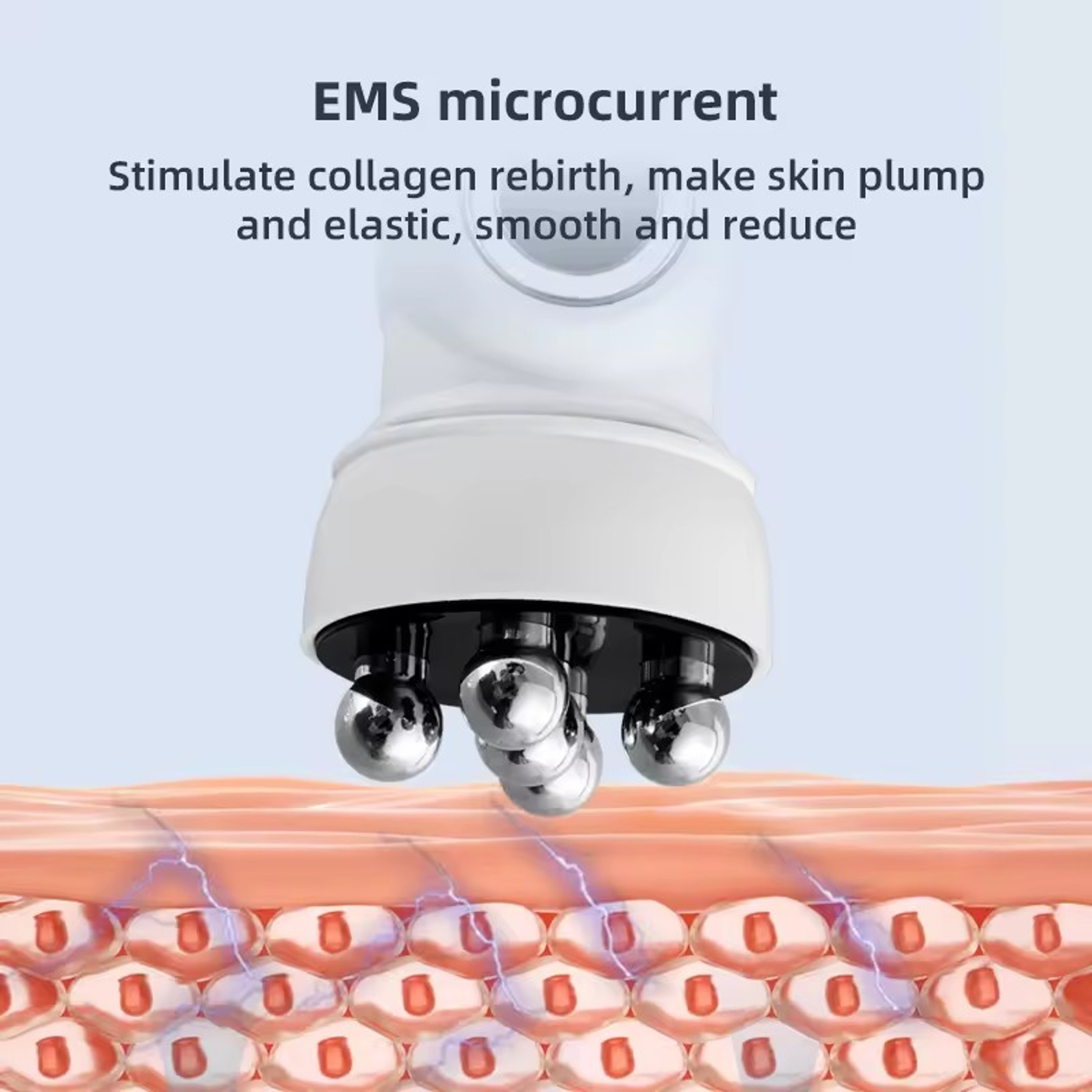 Heating EMS Facial Roller Massager For Fine Lines  Skin Rejuvenation 4