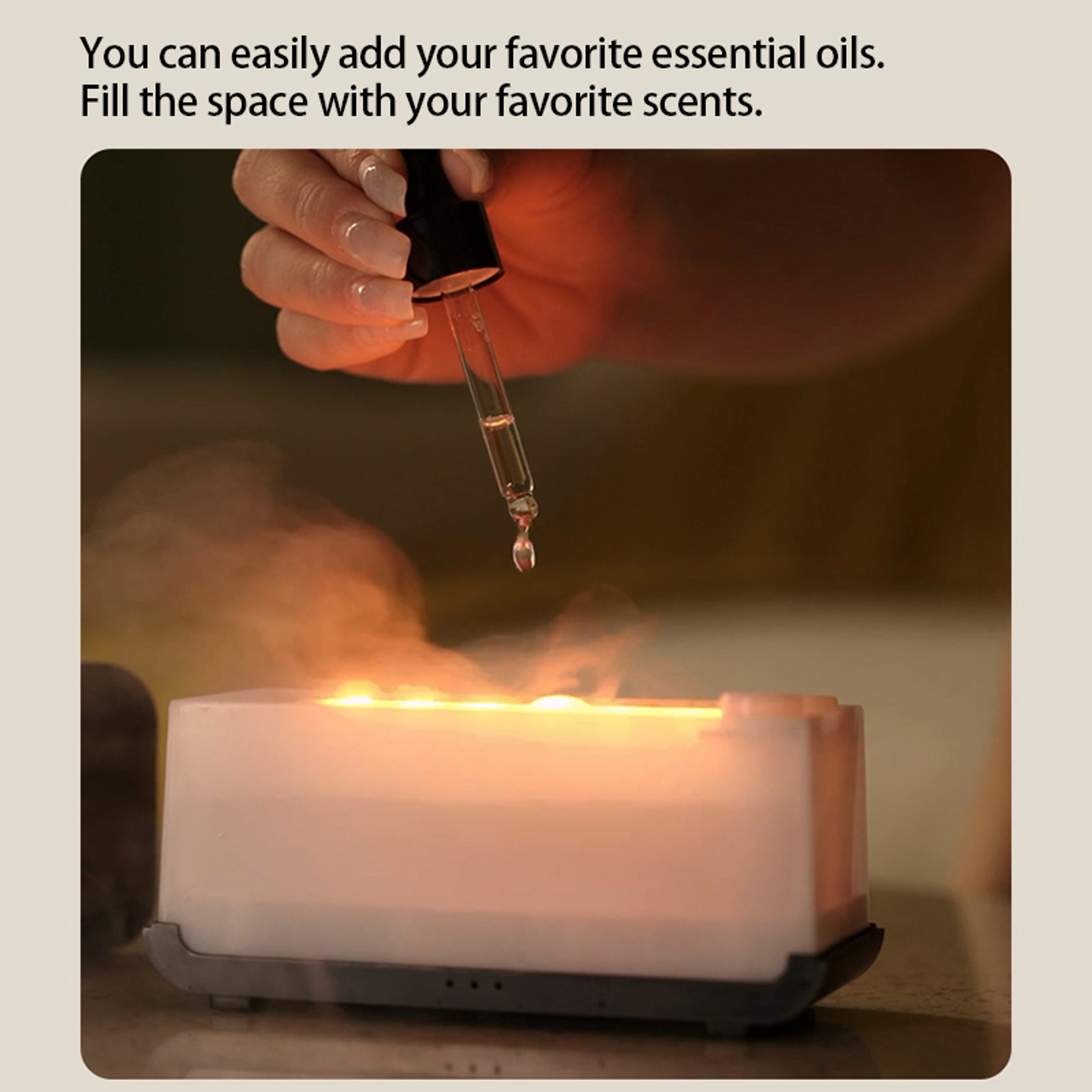 Mini Aroma Diffuser LED Essential Oil Humidifier Ultrasonic Cool Mist Maker With Flame Lamp Effect 1