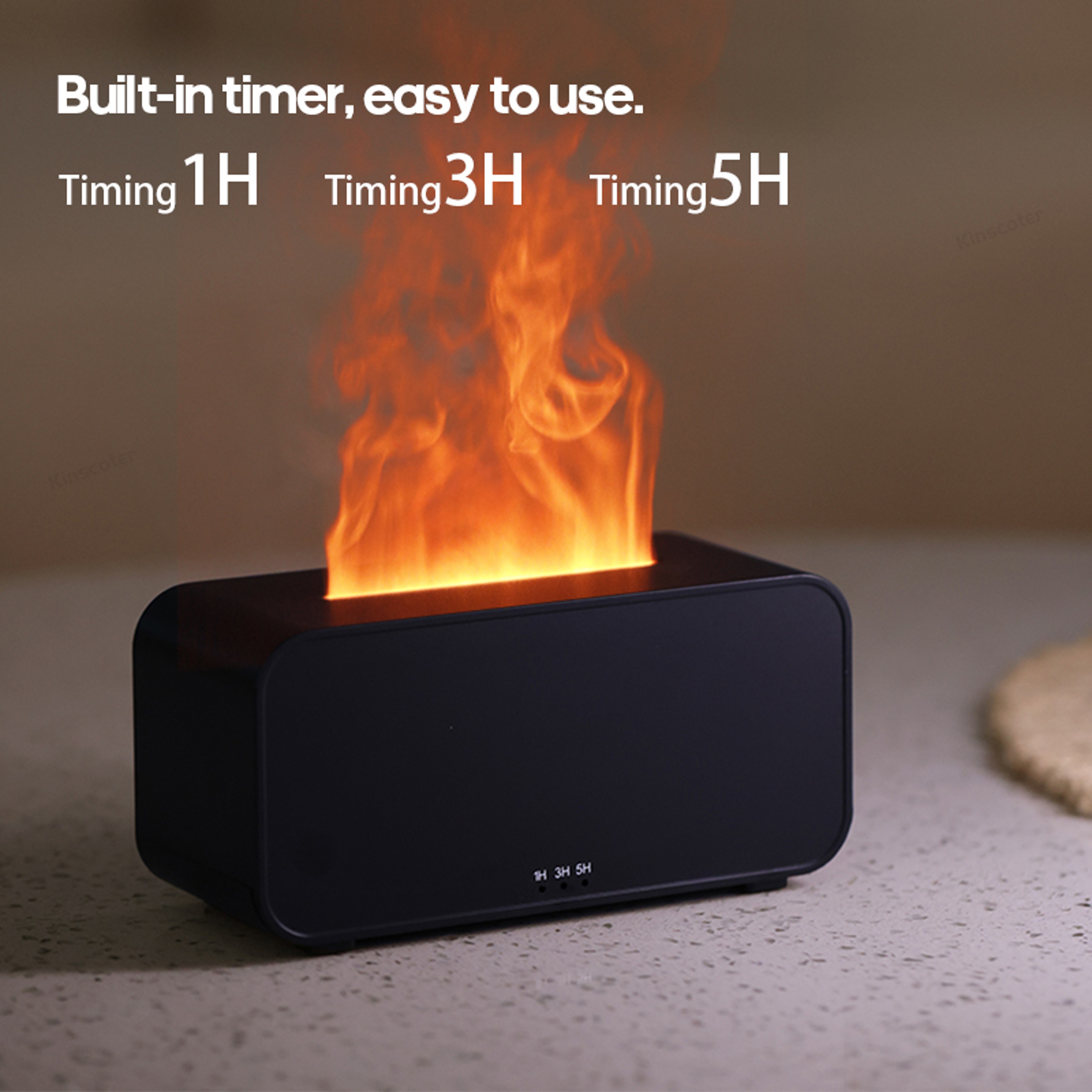 Mini Aroma Diffuser LED Essential Oil Humidifier Ultrasonic Cool Mist Maker With Flame Lamp Effect 3