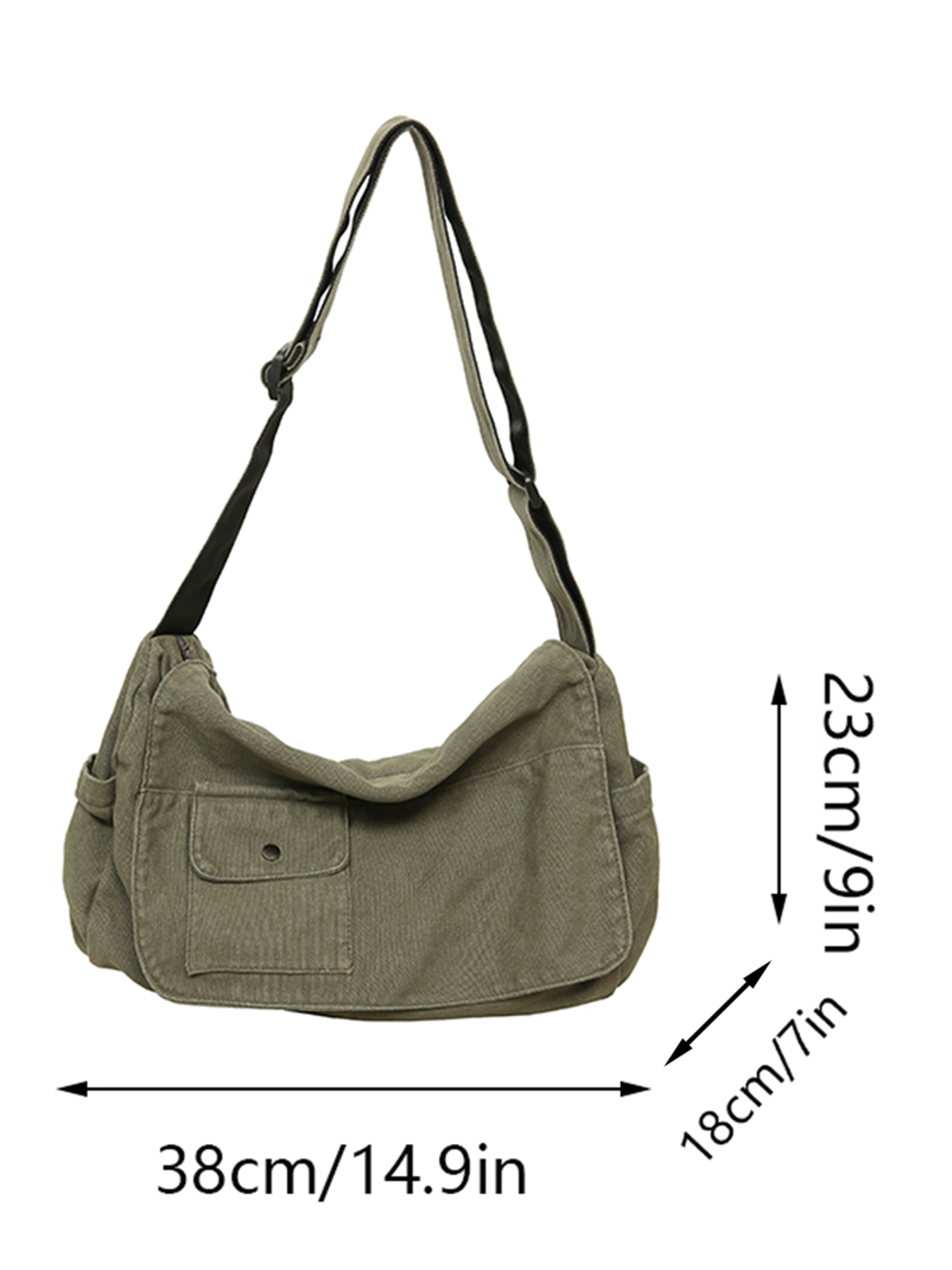 Casual Canvas Messenger Bag Versatile & Spacious Shoulder Bag for Students Men & Women – view 2