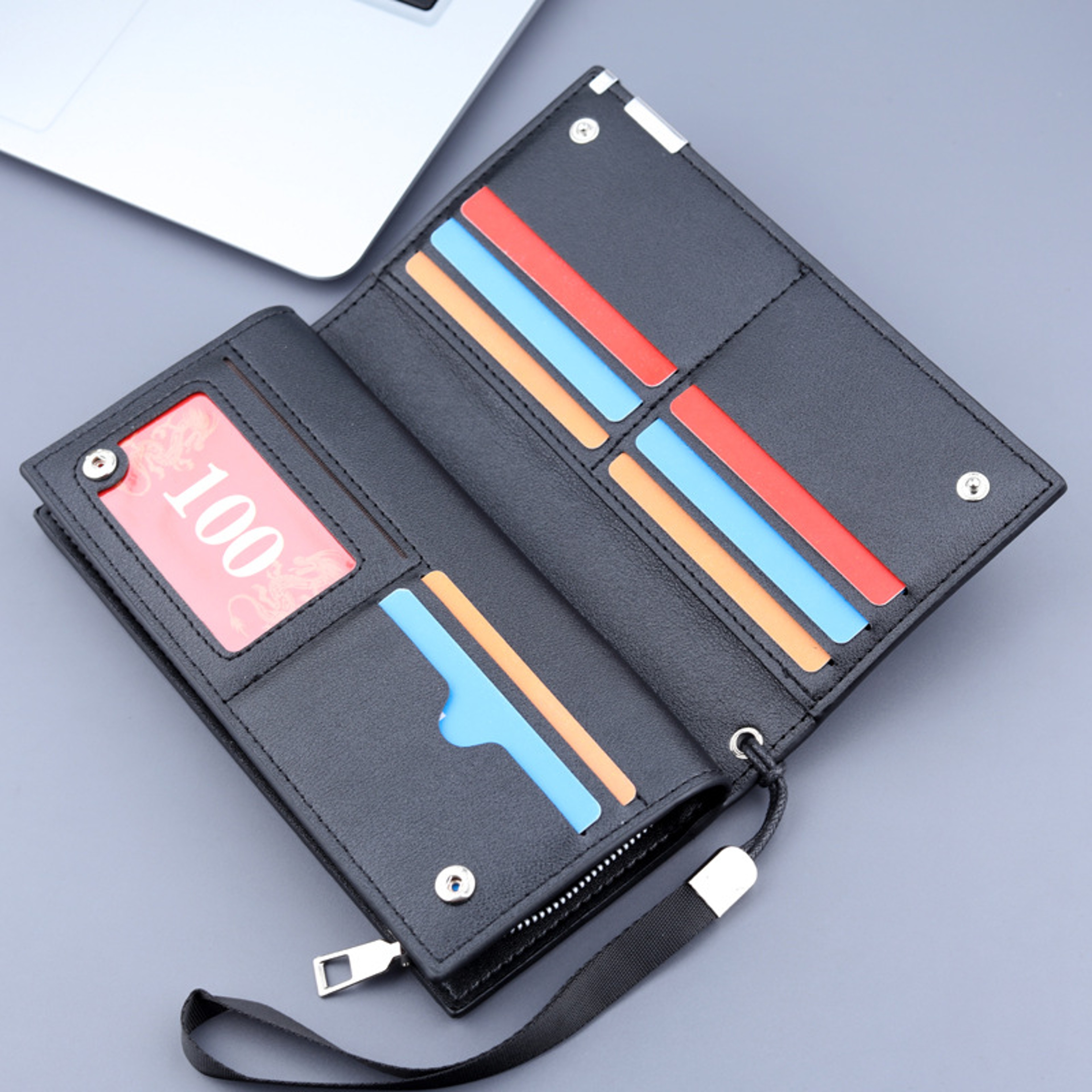 Multifunctional Mens PU Leather Clutch Wallet With Phone Pocket And Card Holder 1