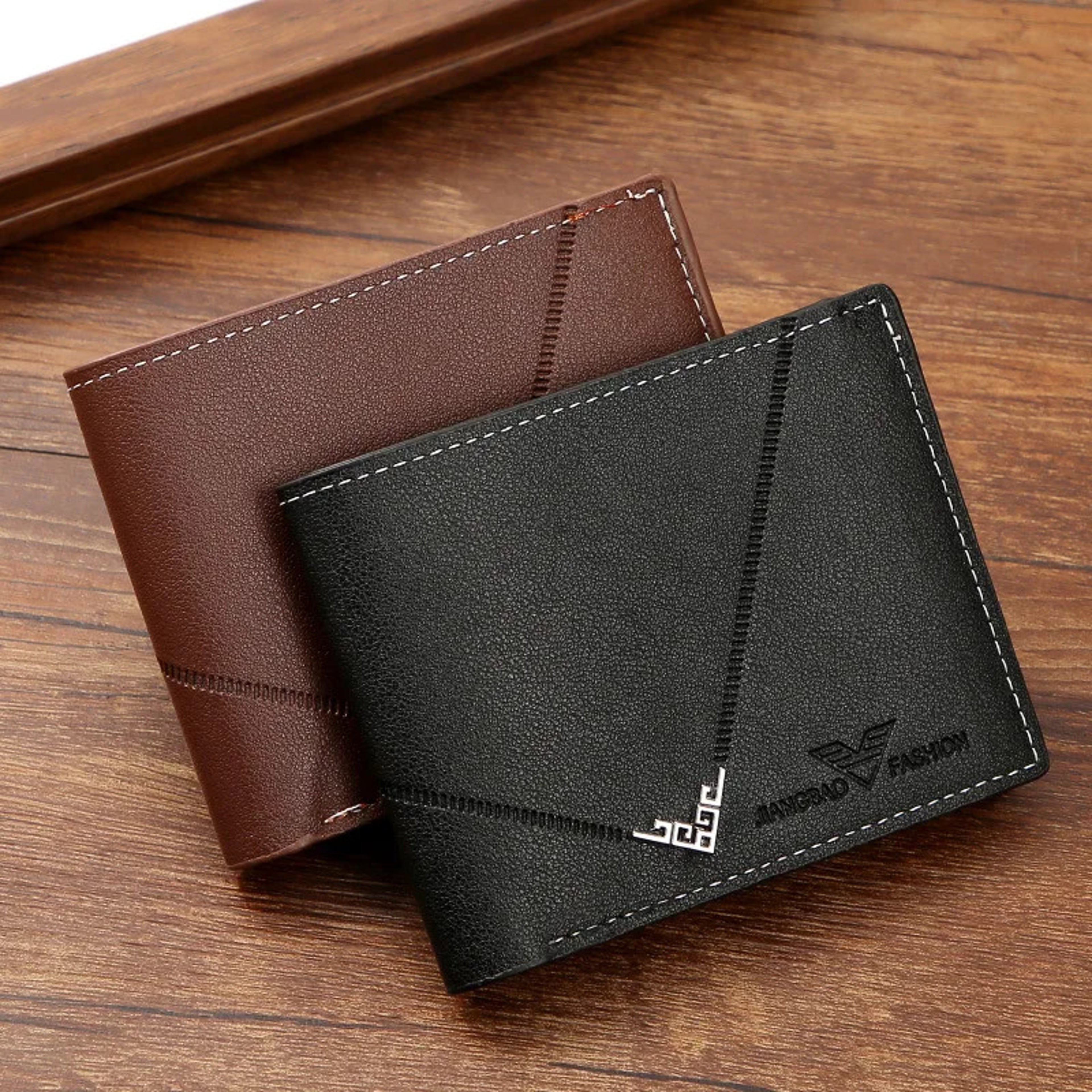 Slim RFID Leather Wallet For Men Minimalist Bifold Front Pocket Wallet With Credit Card Holder And  0