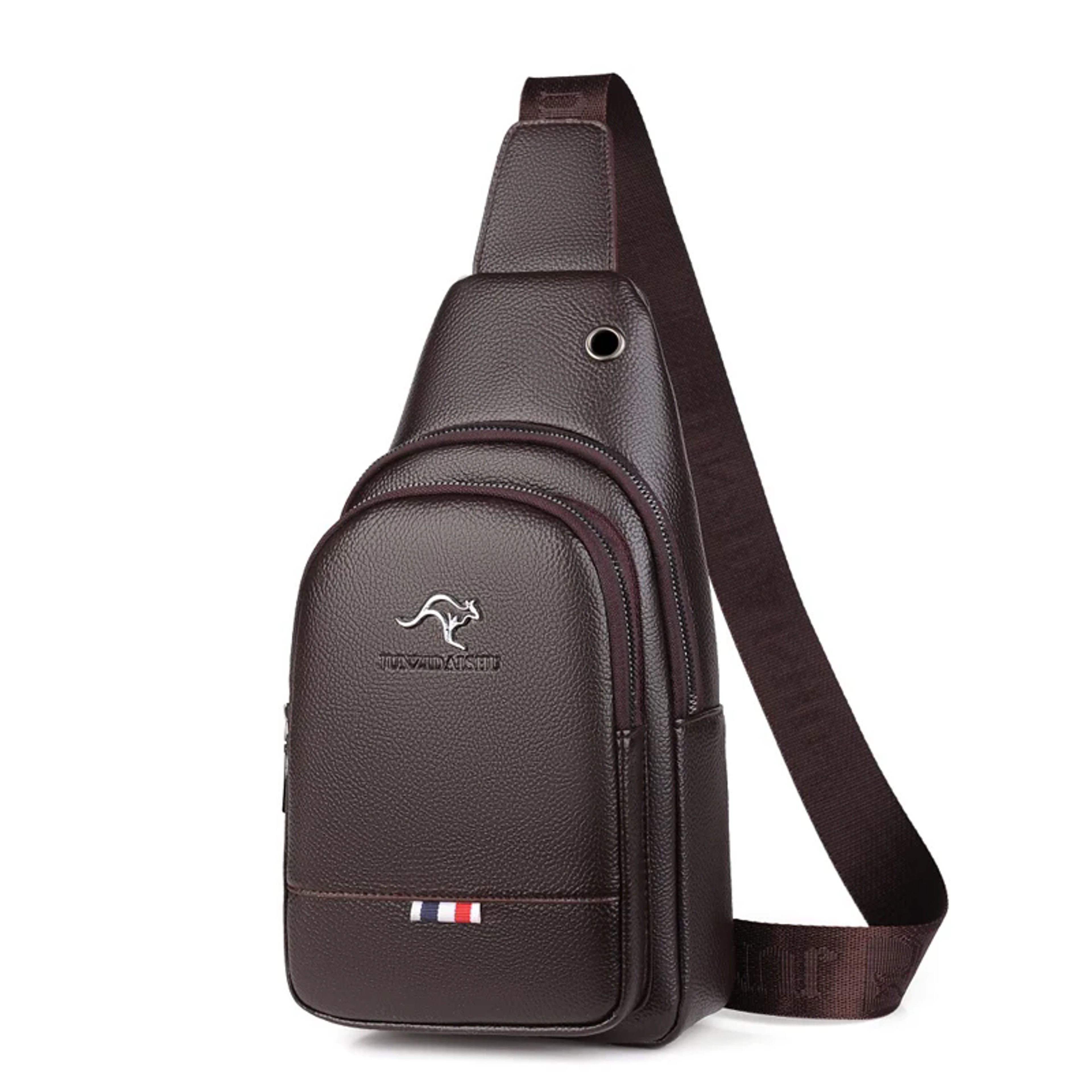 Luxury Leather Crossbody Sling Bag For Men Travel Chest Pack Messenger Bag In Black  Brown 4