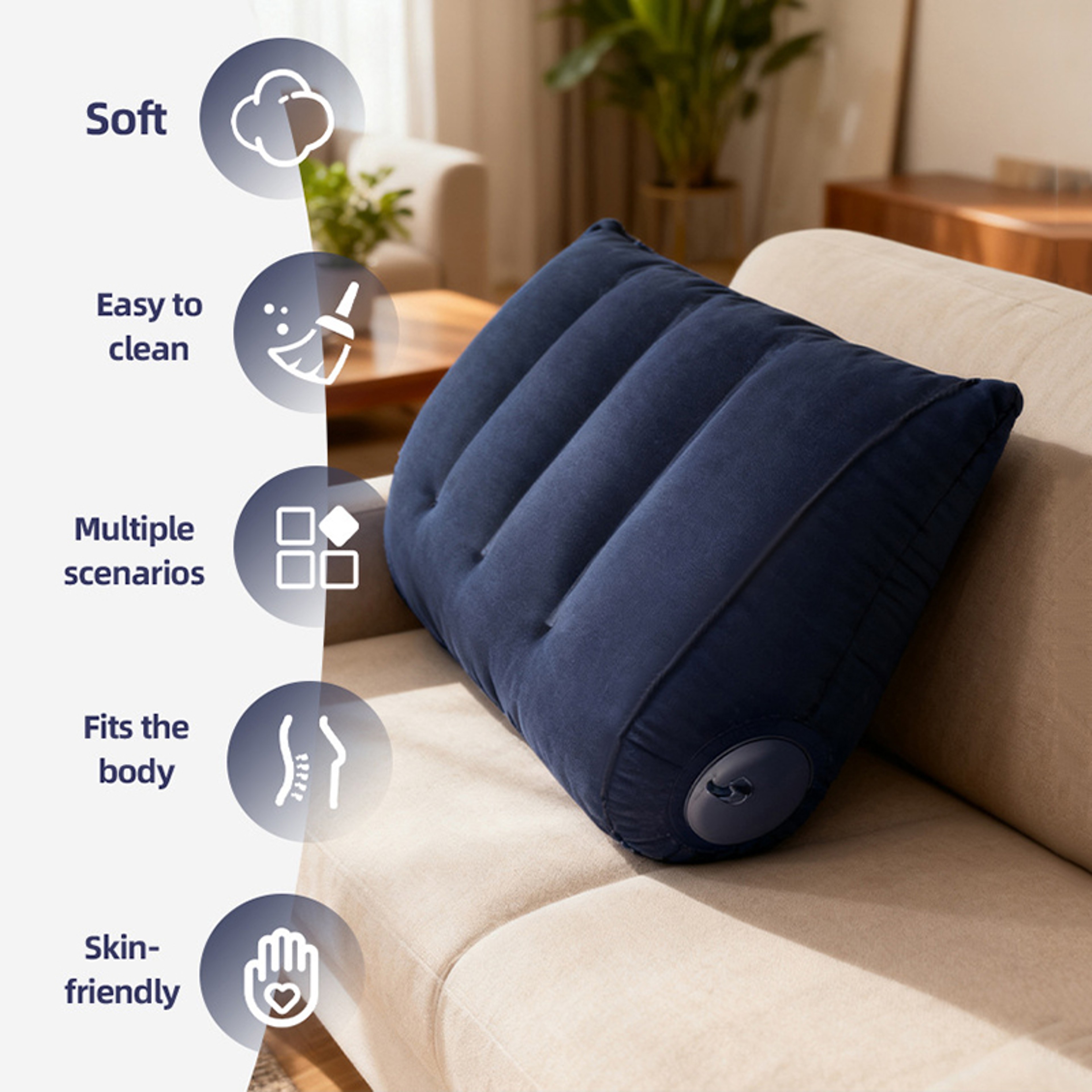 Portable Inflatable Camping Travel Pillow Lightweight Sleep Support Air Cushion for Comfortable Body Positioning – view 3