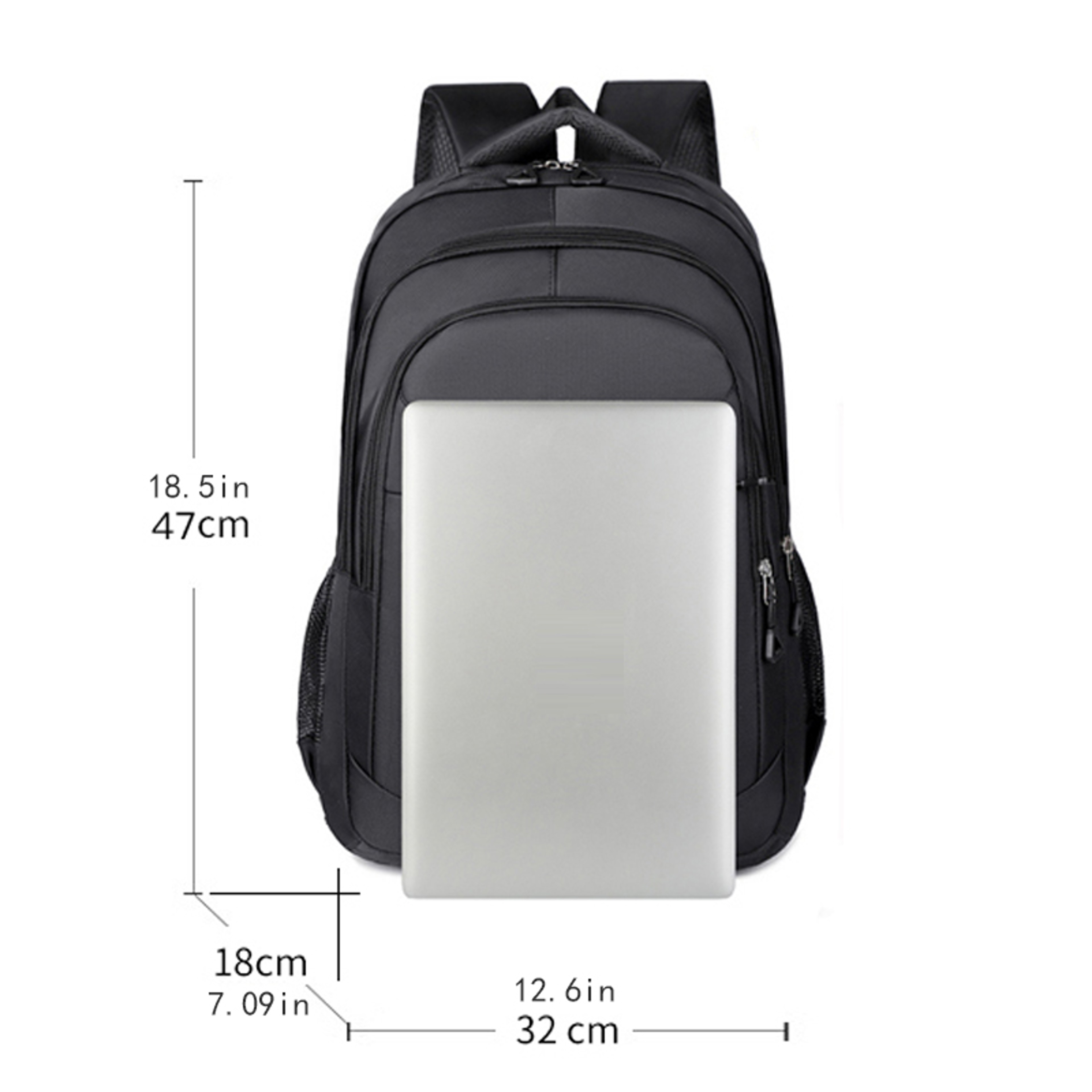 Durable Multi Pocket Backpack for Business & Travel Black – view 5