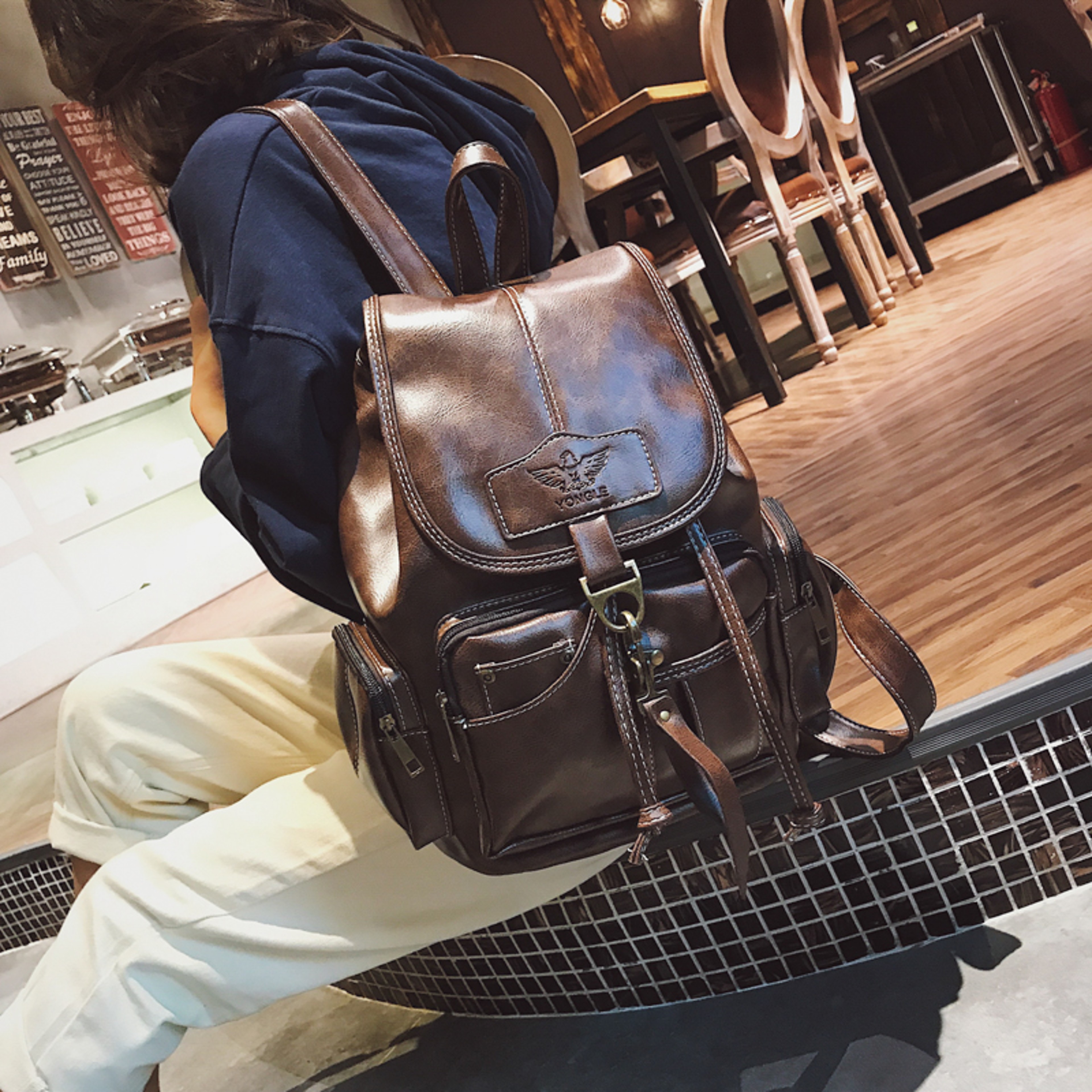 Trendy Retro Shoulder Backpack for Women Stylish Fashion Bag for Students and Casual Outing – view 1
