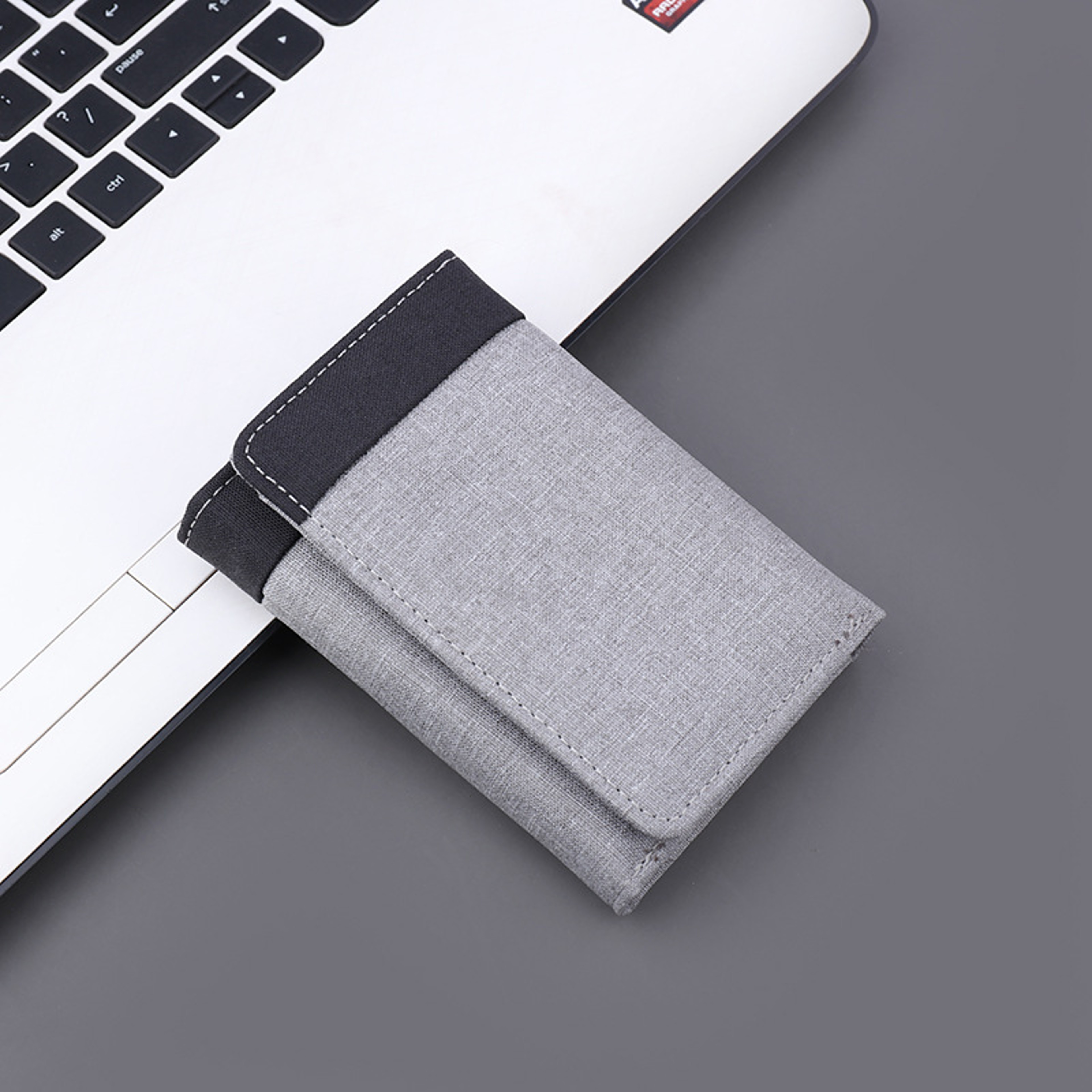RFID Theft Protection Canvas Wallet For Men Triple Folding Coin Purse Short Contrast Wallet 5