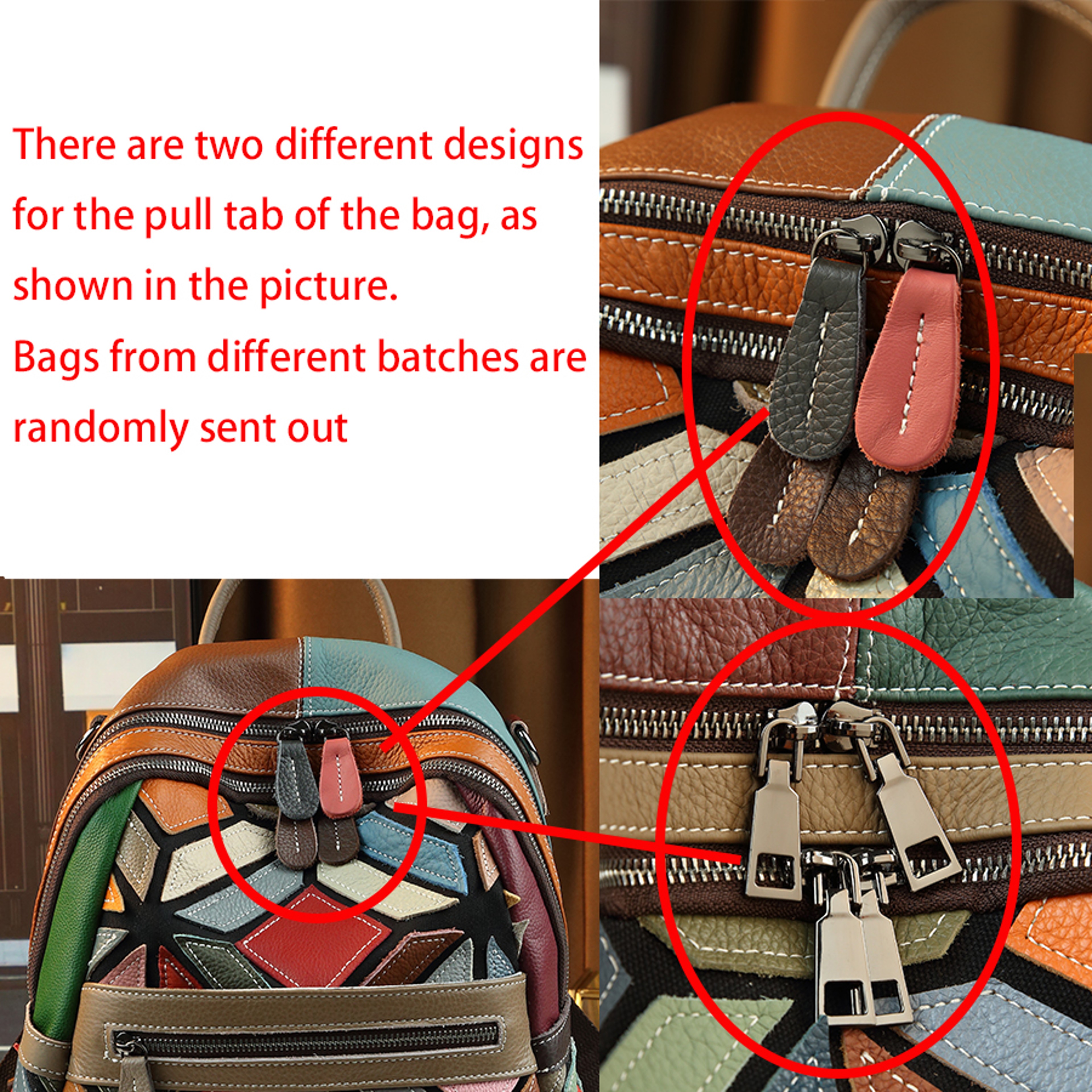 Stylish Geometric Stitching Leather Backpack for Travel Large Capacity Vibrant and Functional – view 5