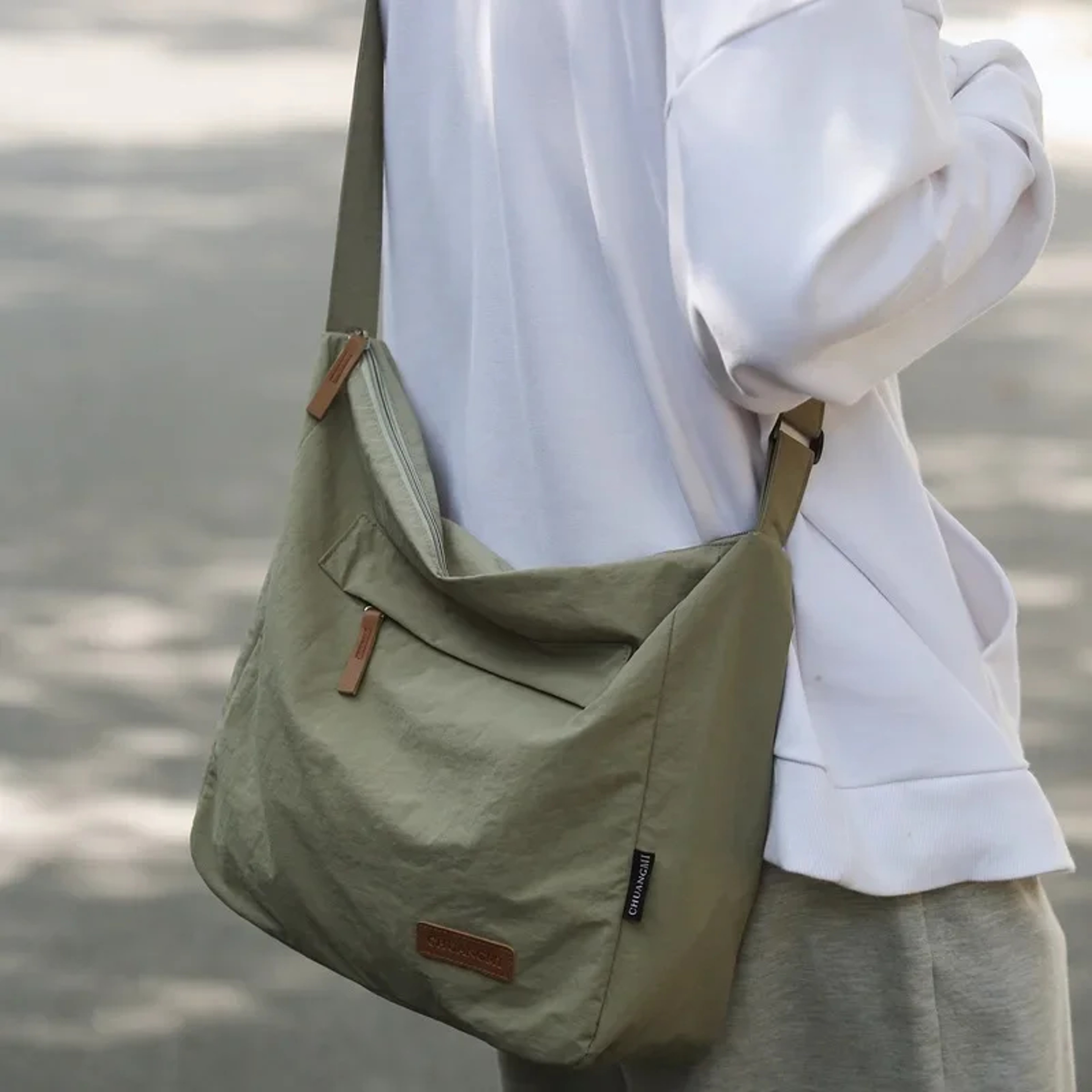 Large Canvas Messenger Bag Casual Crossbody Shoulder Bag For School Work And Everyday Carry 1
