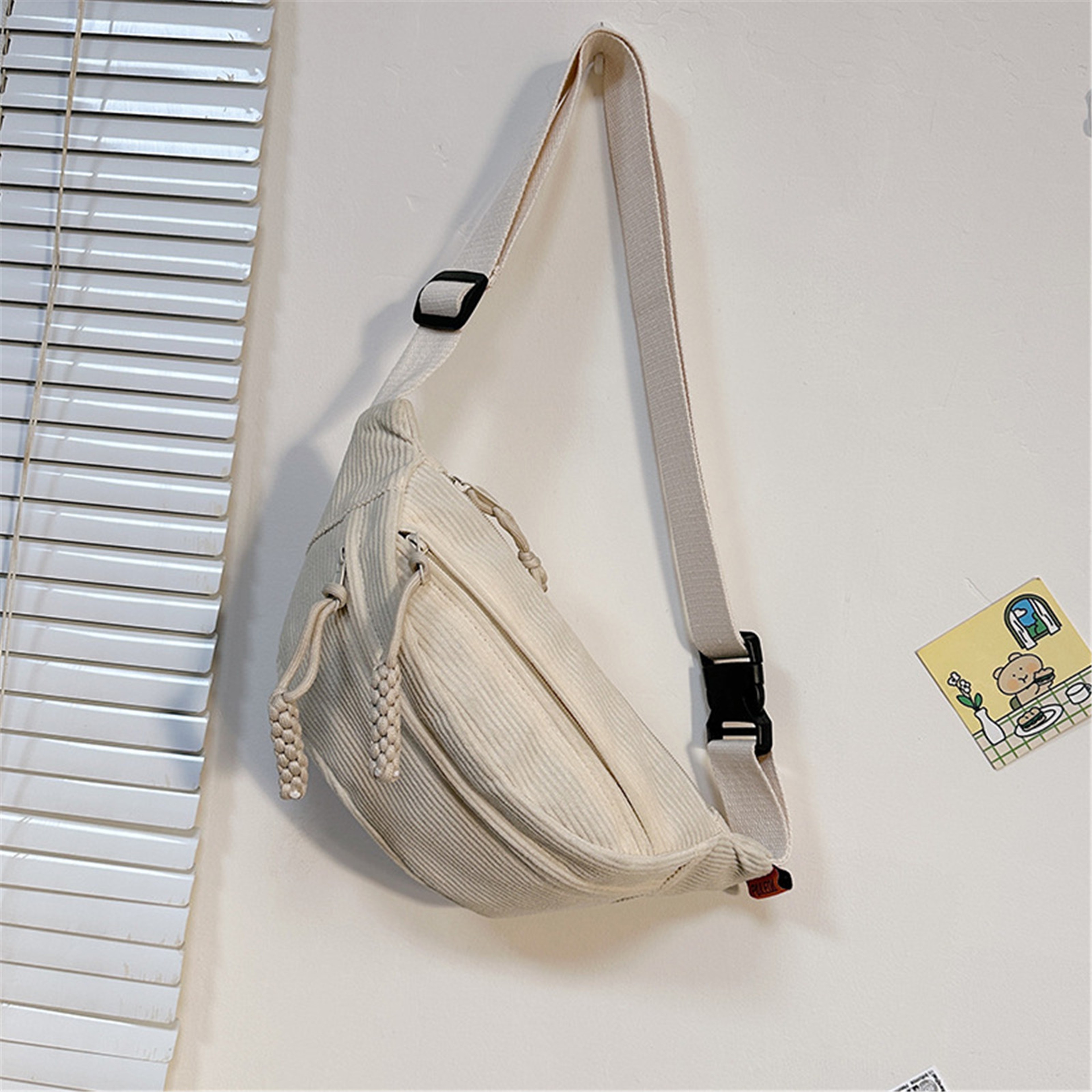 Fashionable Corduroy Belt Bag For Women Stylish Crossbody  Waist Pack 2