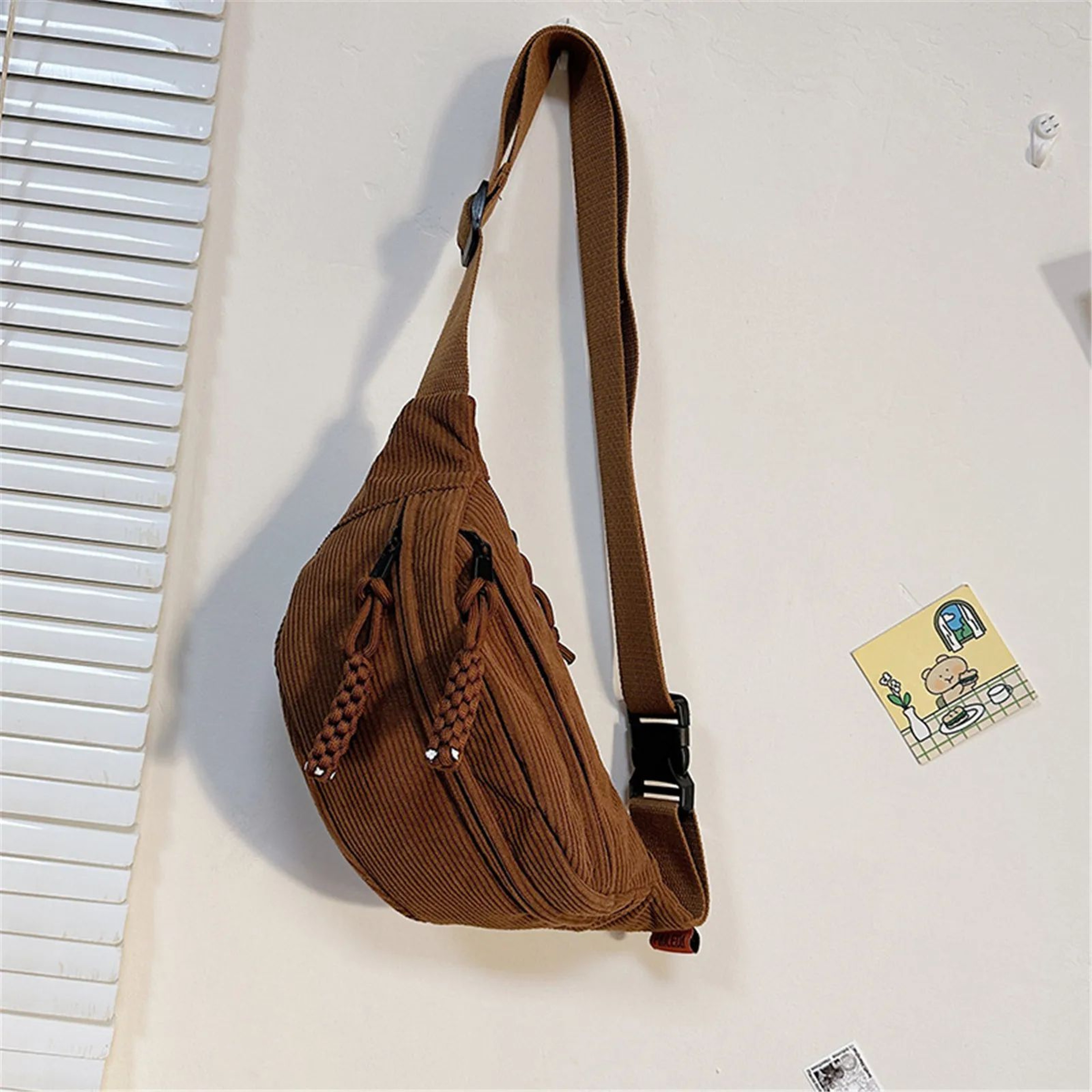 Fashionable Corduroy Belt Bag For Women Stylish Crossbody  Waist Pack 5