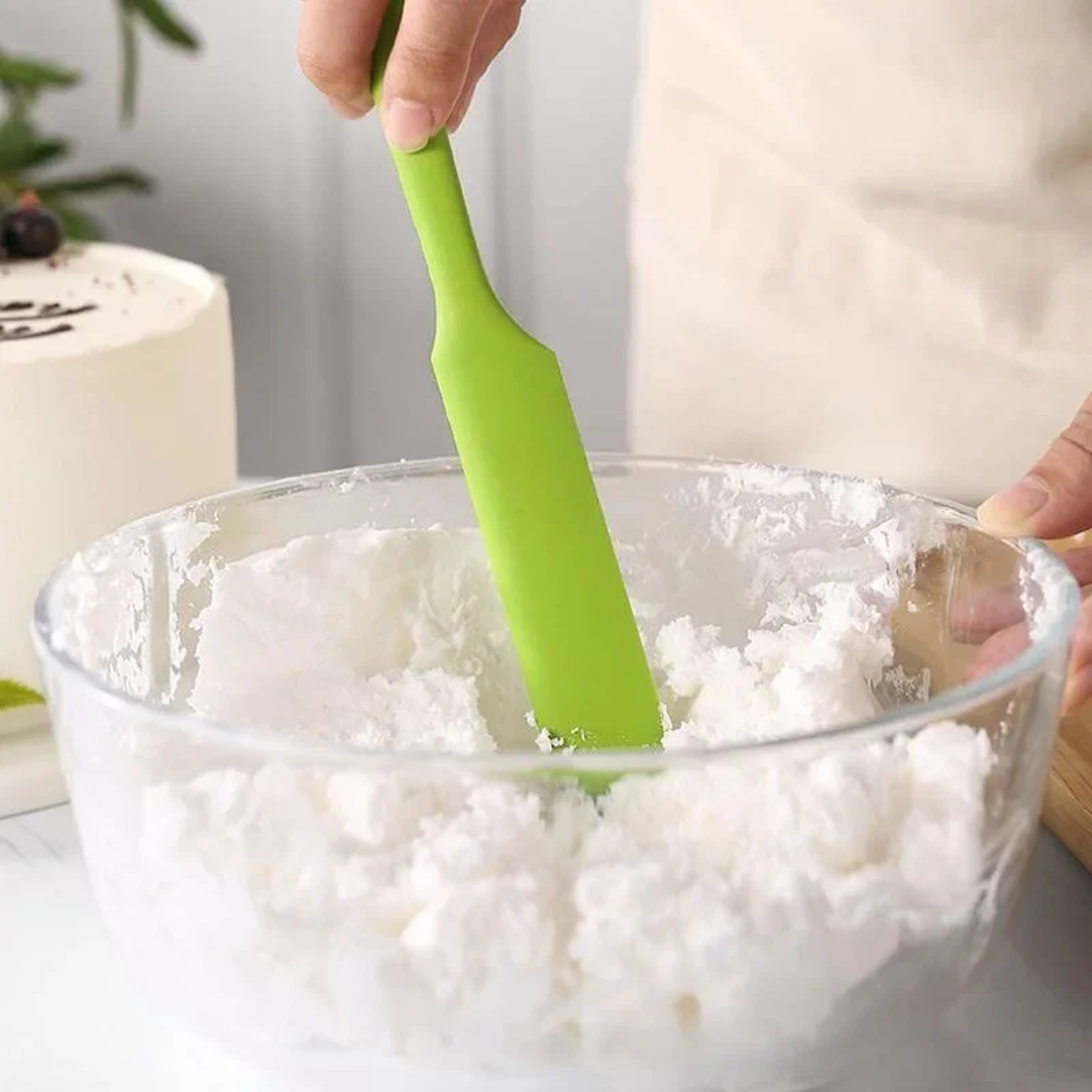 Heat Resistant Silicone Spatula Set for Baking and Cooking Flexible Non Stick Scrapers for Mixing Cake Butter – view 2