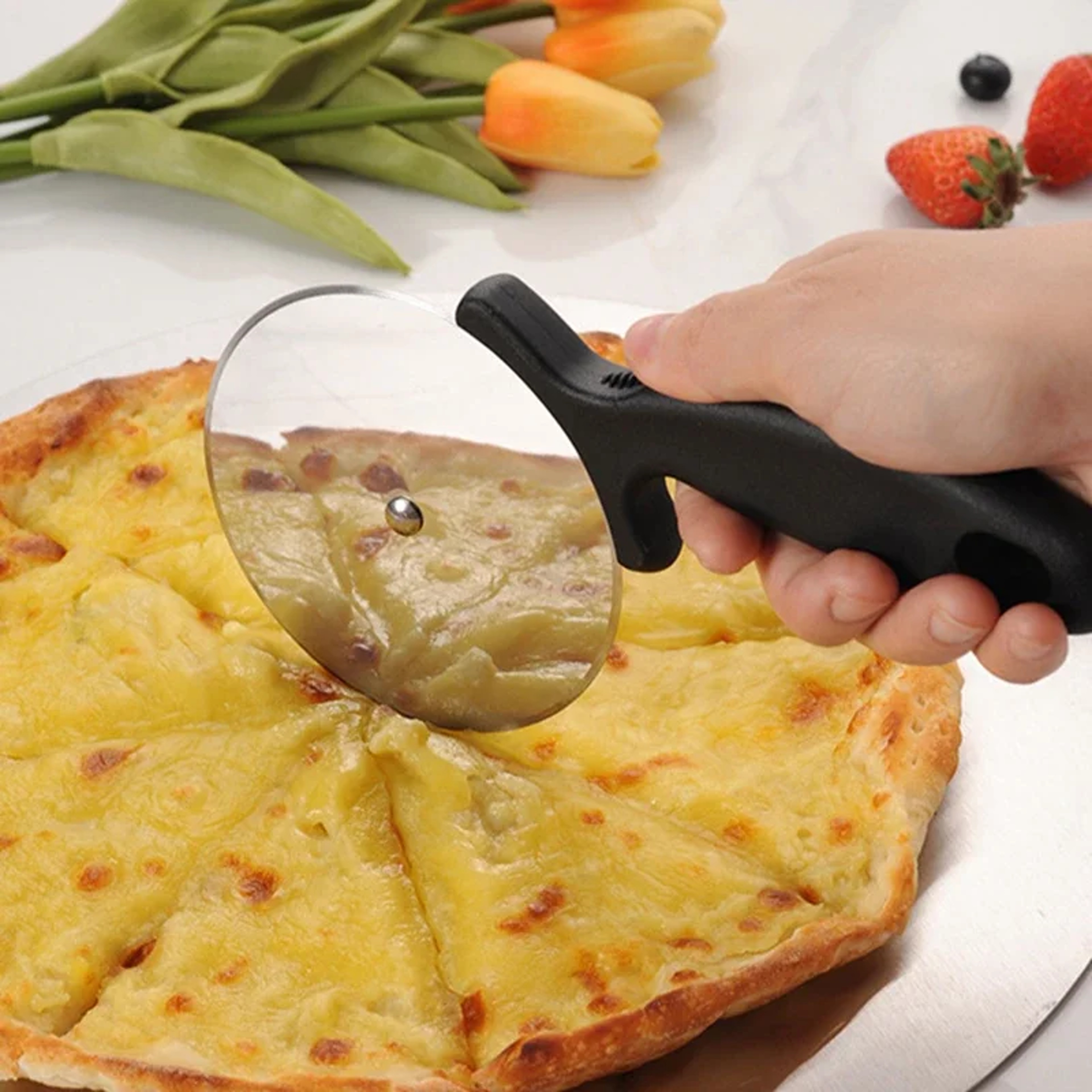 Stainless Steel Pizza Cutter Wheel Versatile Pastry Roller Knife For Baking And Pizza 2