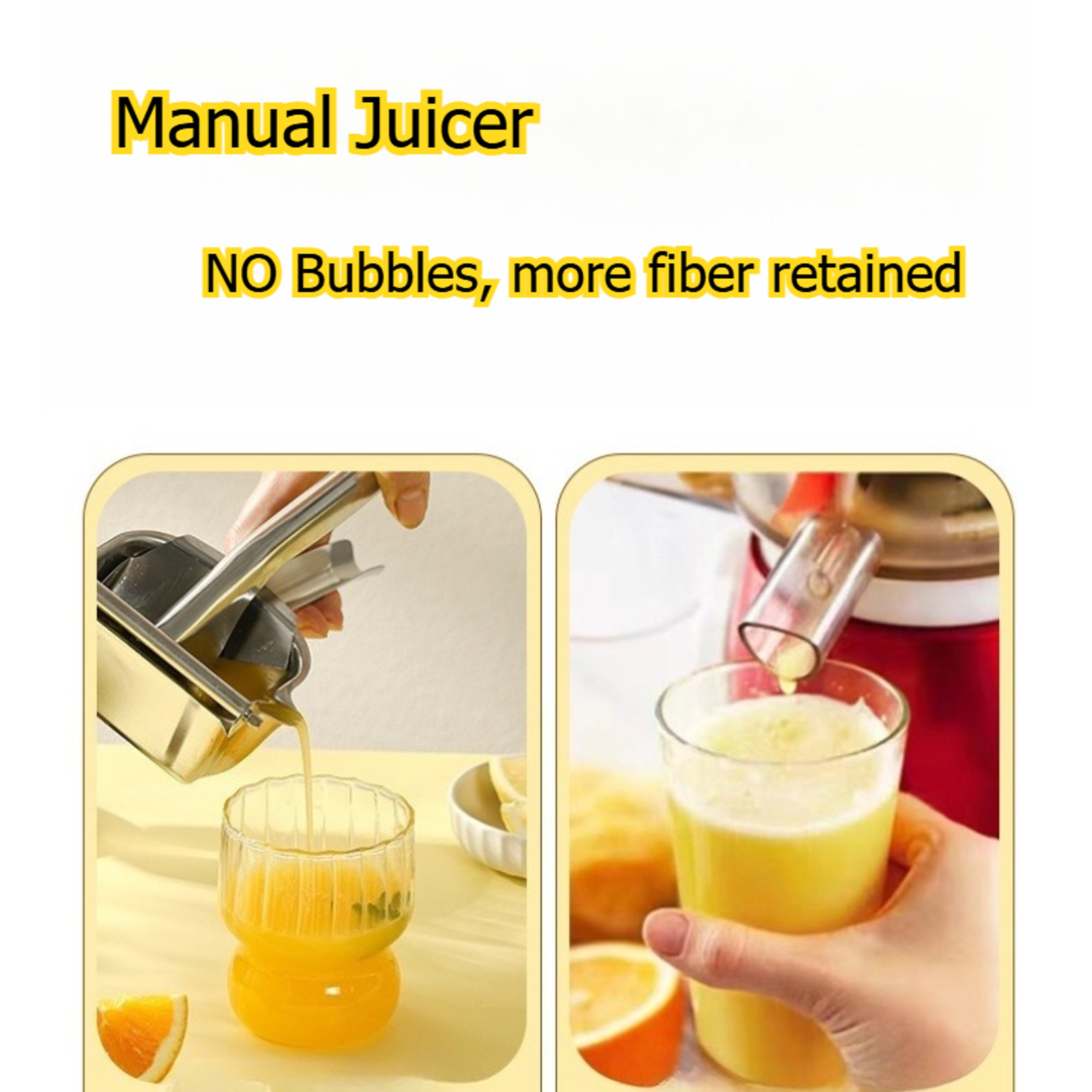 Stainless Steel Manual Juicer Effortless Orange, Lemon & Pomegranate Squeezer for Fresh Juices at Home – view 5