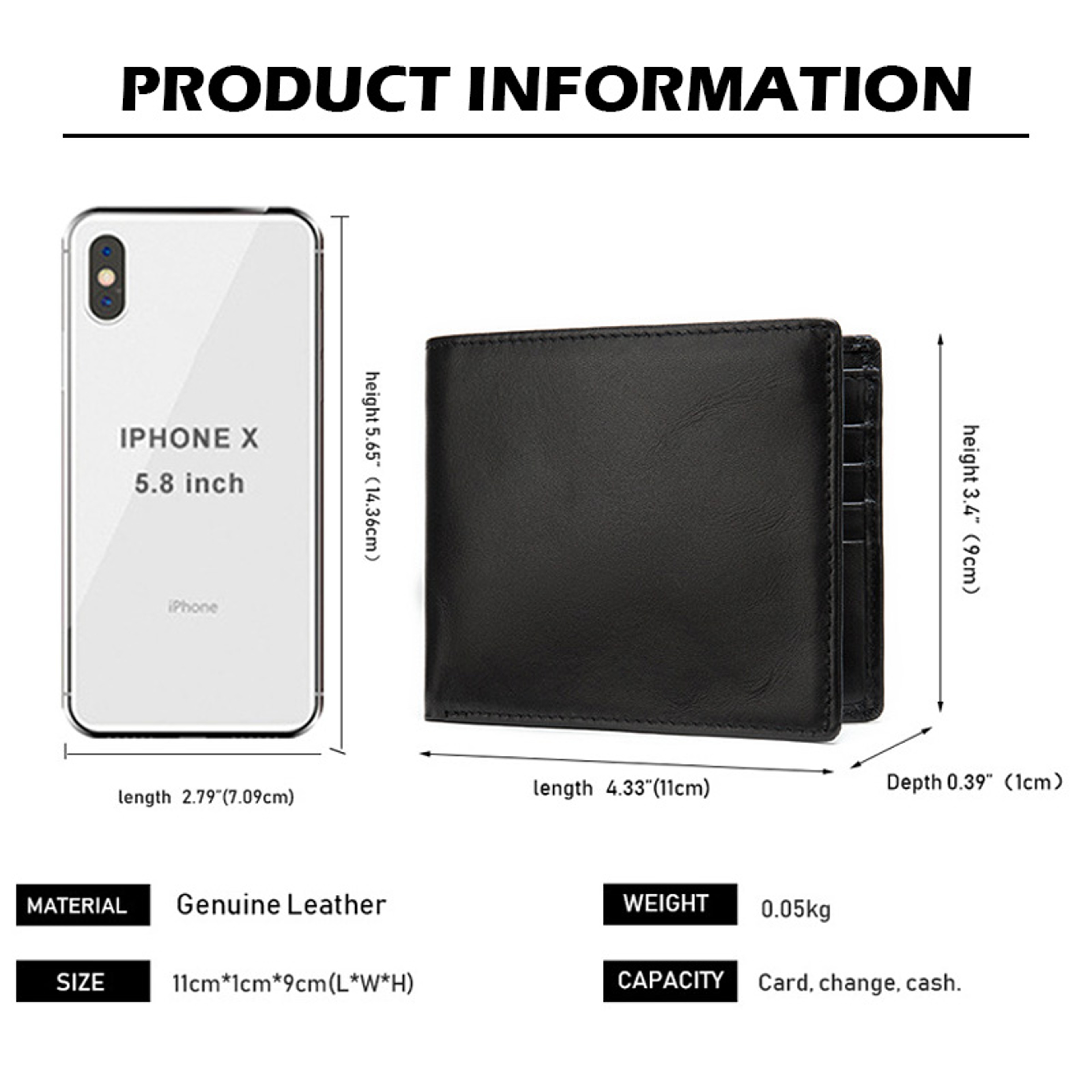 Premium Soft Genuine Leather Wallet Stylish Black Card Holder for Men – view 2
