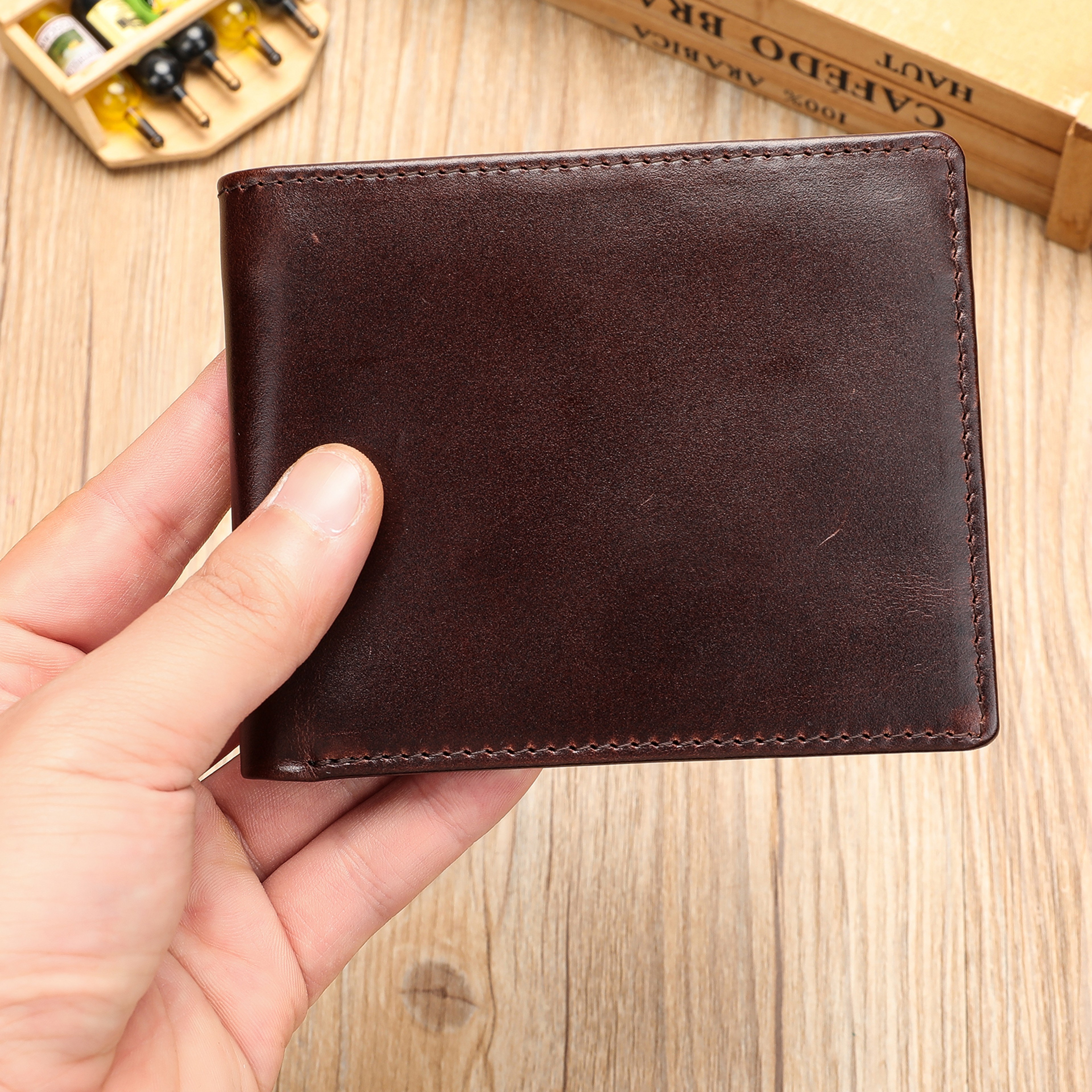 Premium Soft Genuine Leather Wallet Stylish Black Card Holder for Men – view 6