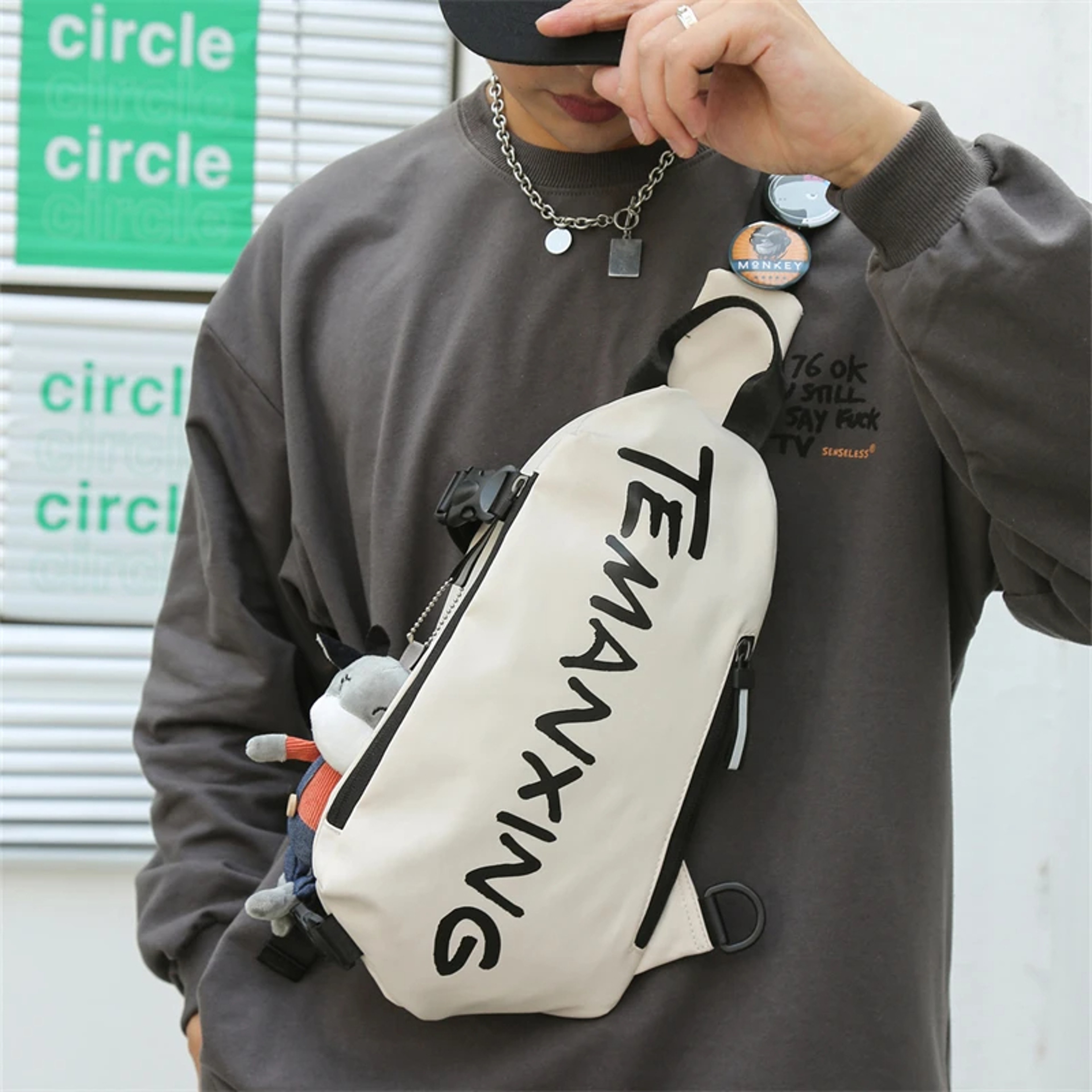 Waterproof Oxford Cloth Chest Bag For Men  Women Casual Crossbody Messenger Backpack Unisex Small S 4
