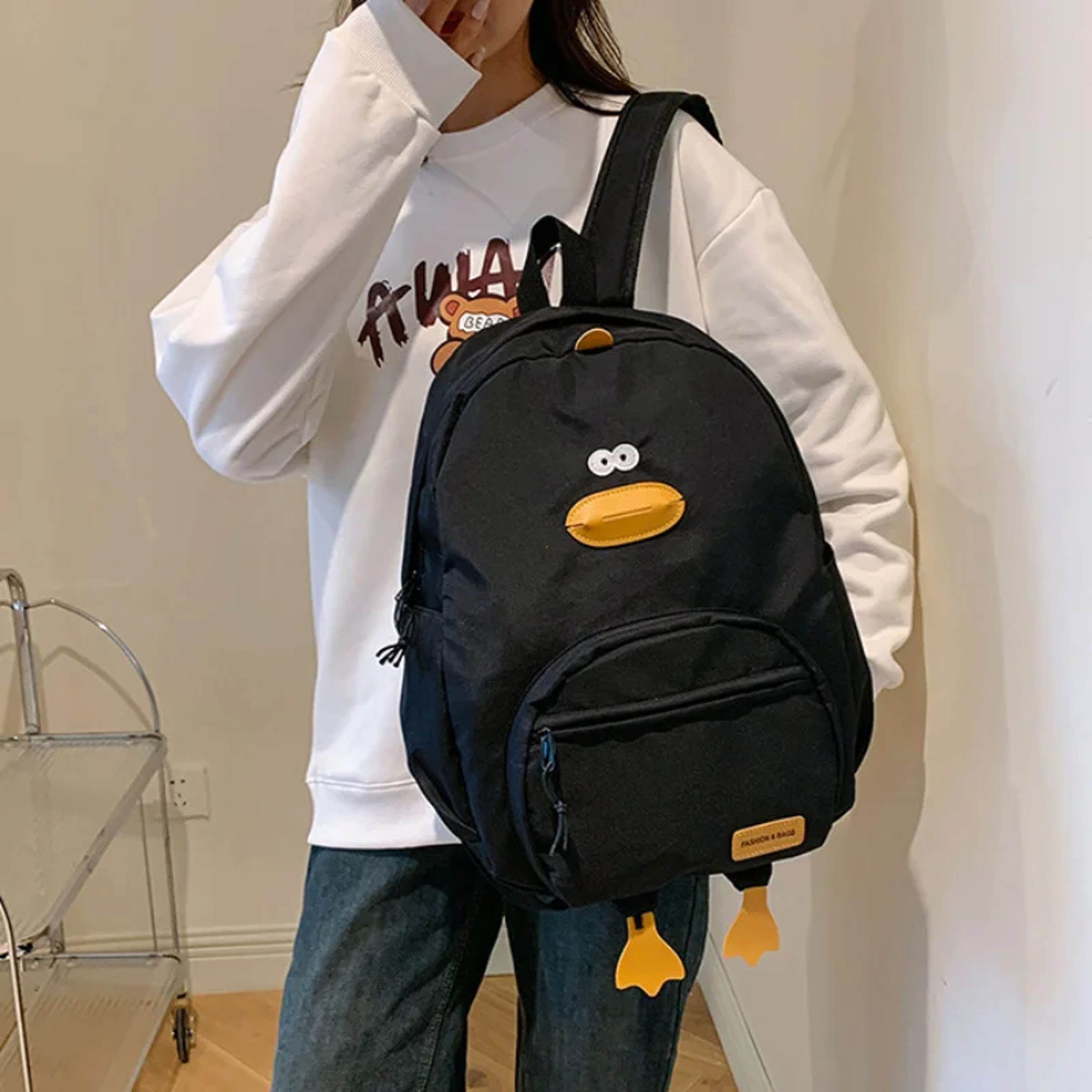 Cartoon Duck Backpack For College  Travel Cute Versatile Design For Women  Students 1