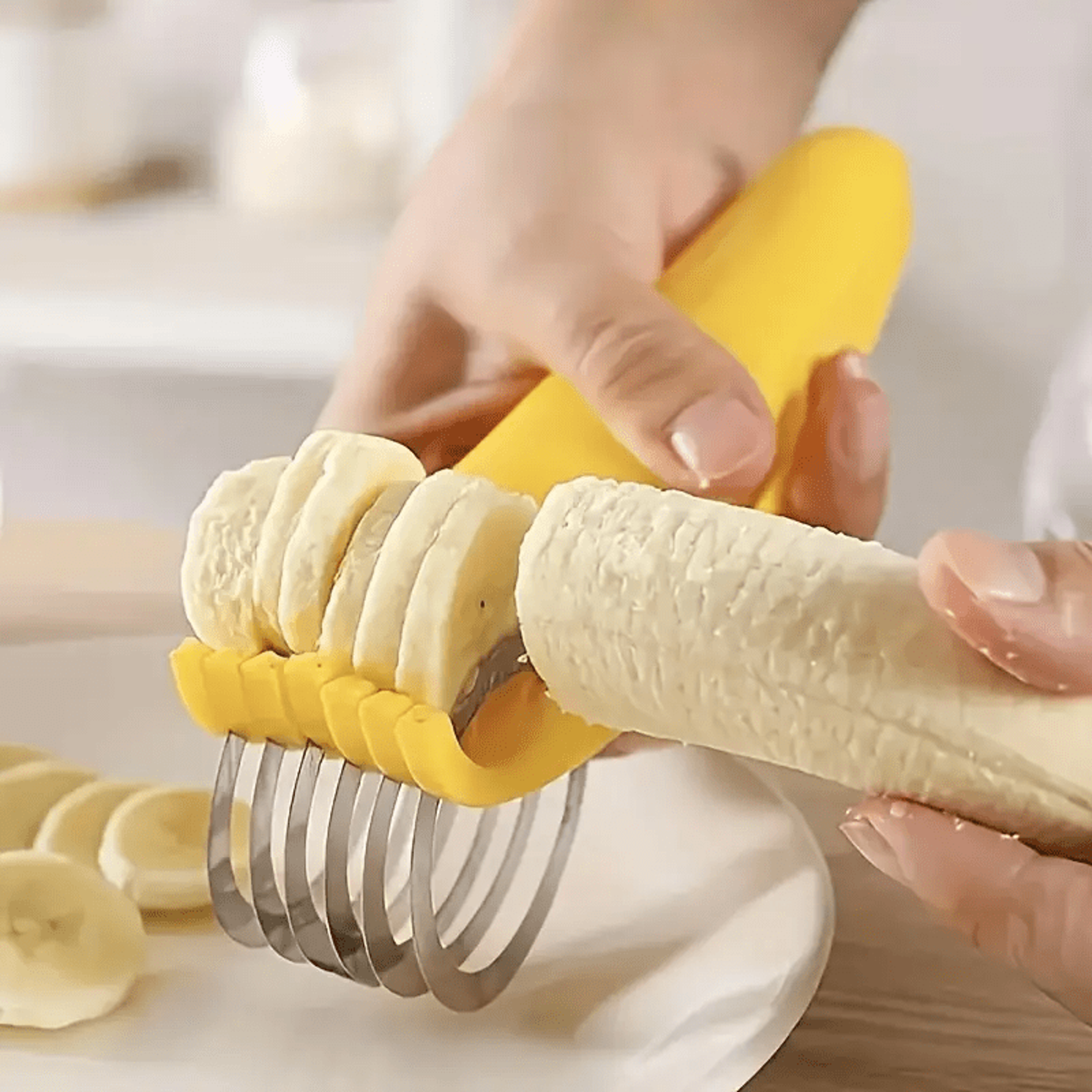 Stainless Steel Manual Slicer EasytoUse Food Safe Round Blade For Bananas Cucumbers  More 4