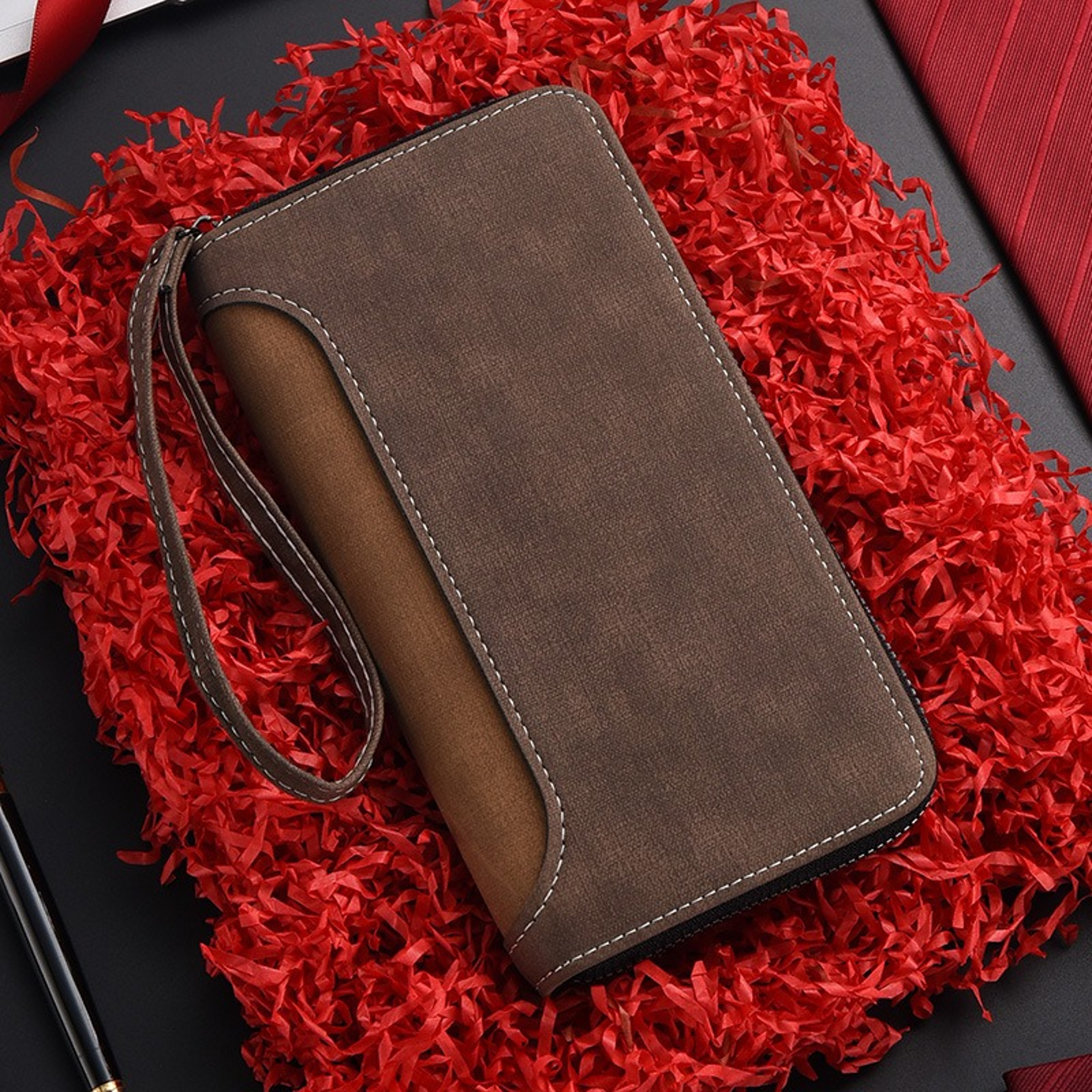 Mens Multi Functional Long Wallet Large Capacity Zipper Coin Purse  Mobile Phone Bag 7