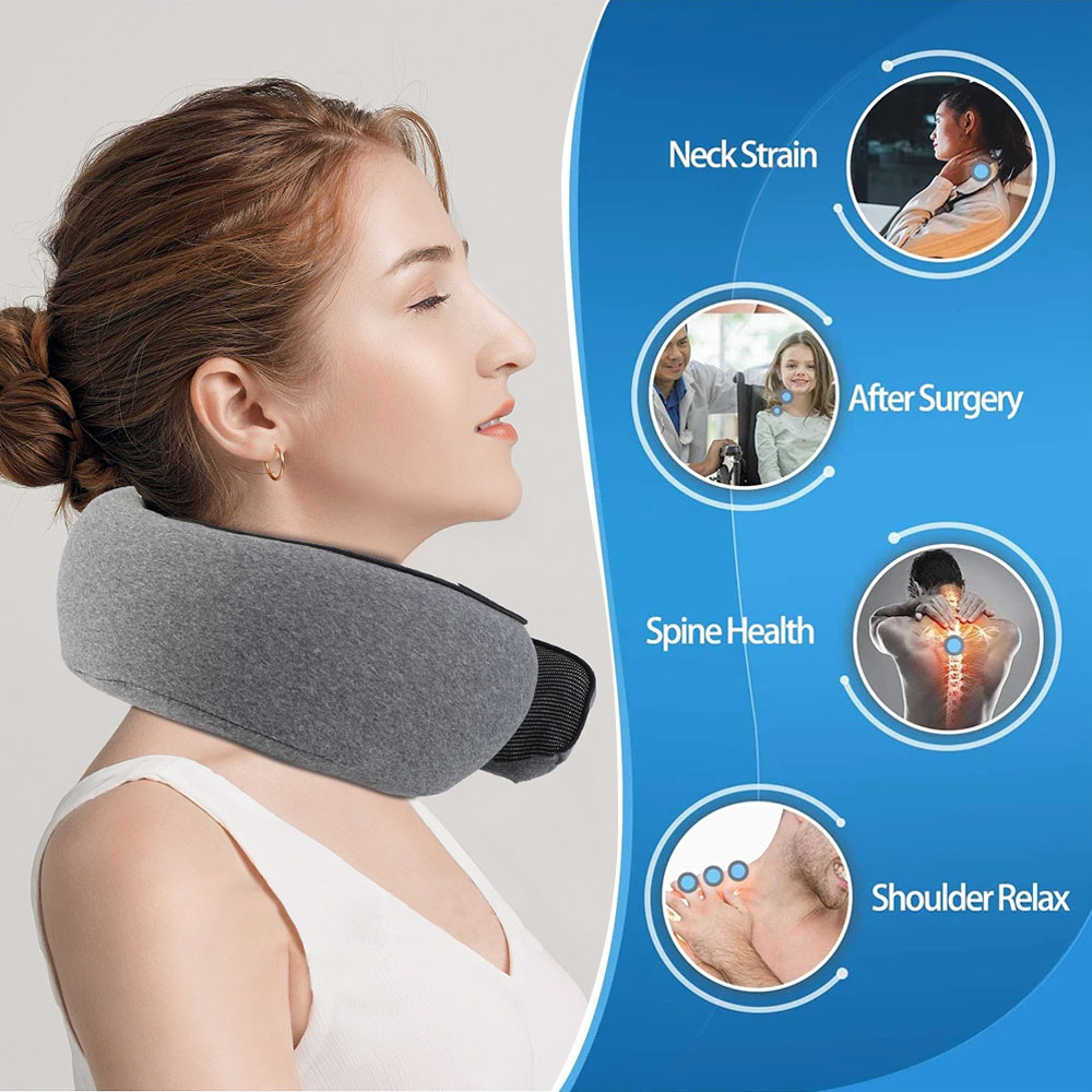 Memory Foam Snail Travel Pillow Portable Neck Support for Travel & Noon Breaks – view 4