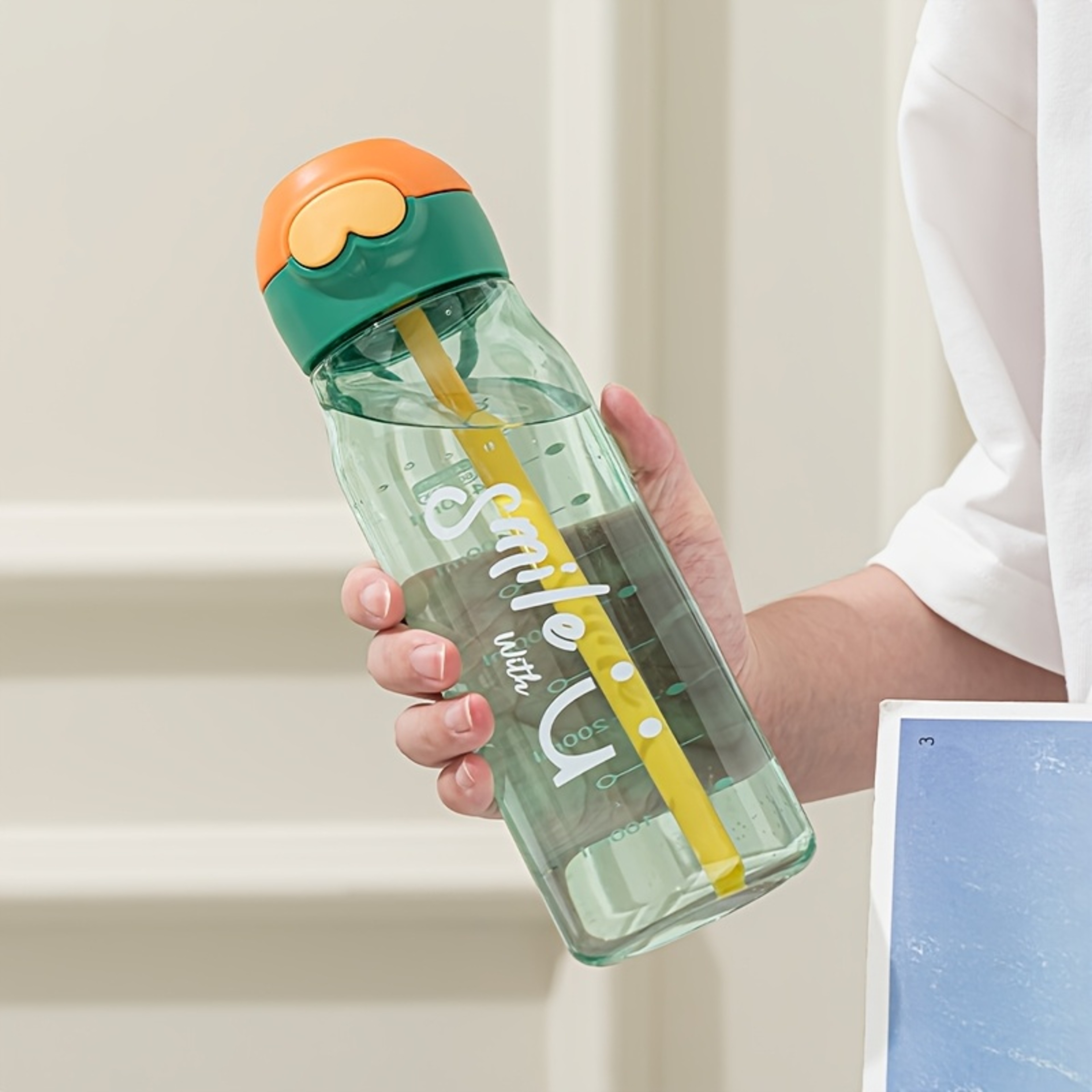 ransparent Sports Water Bottle with Straw and Precise Scale Ideal for Outdoor Sports – view 5