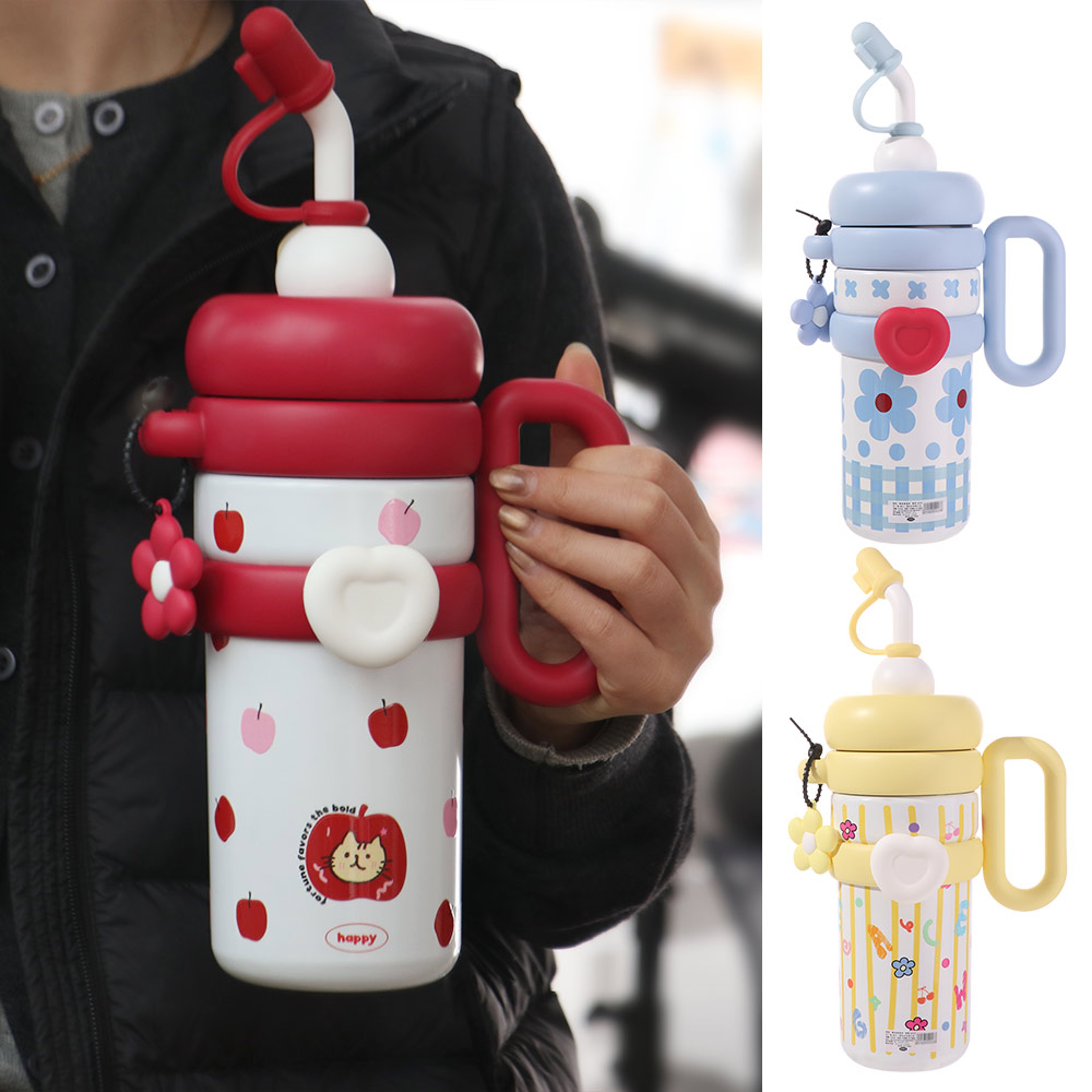 Insulated Stainless Steel Thermos Coffee Cup With Handle 3