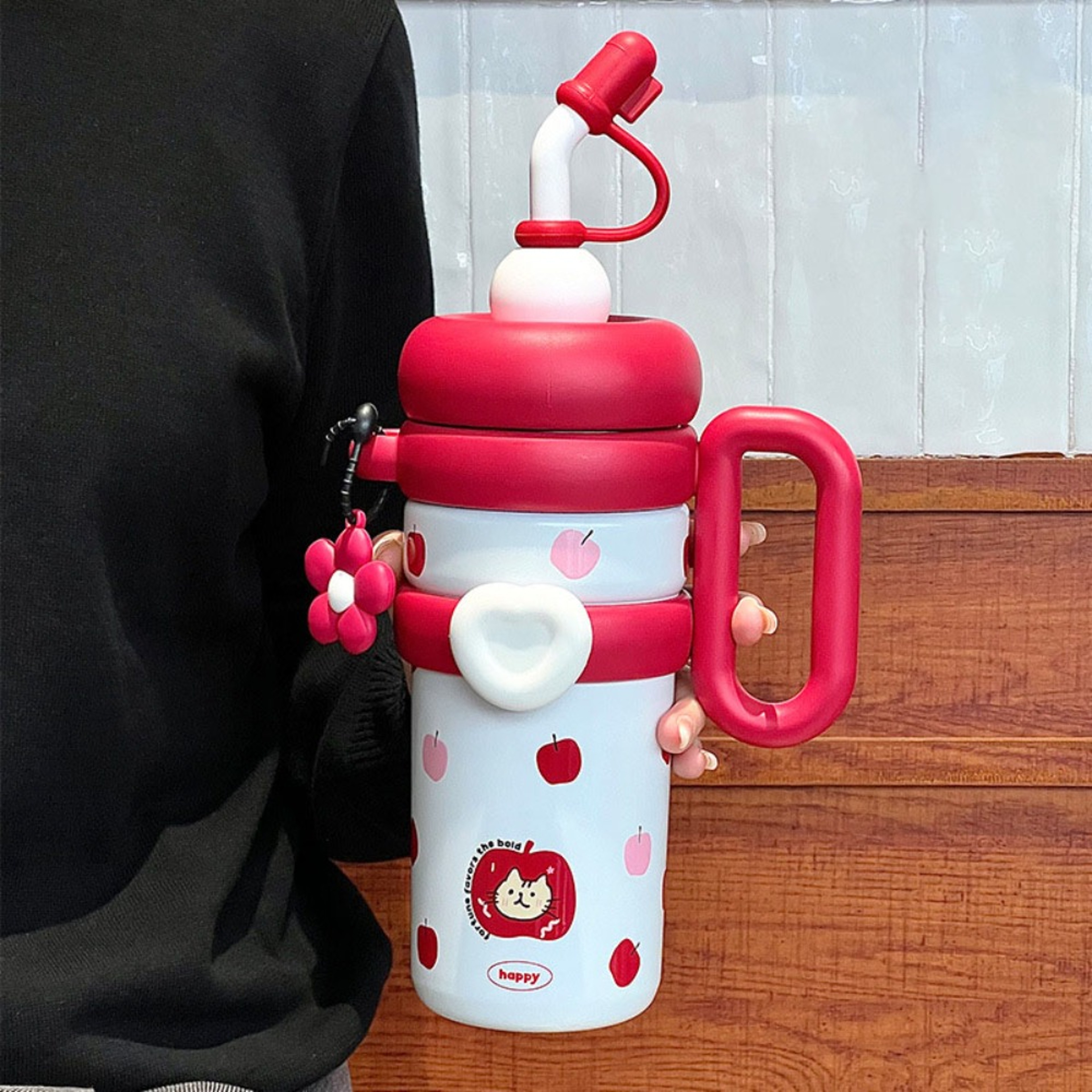 Insulated Stainless Steel Thermos Coffee Cup With Handle 6