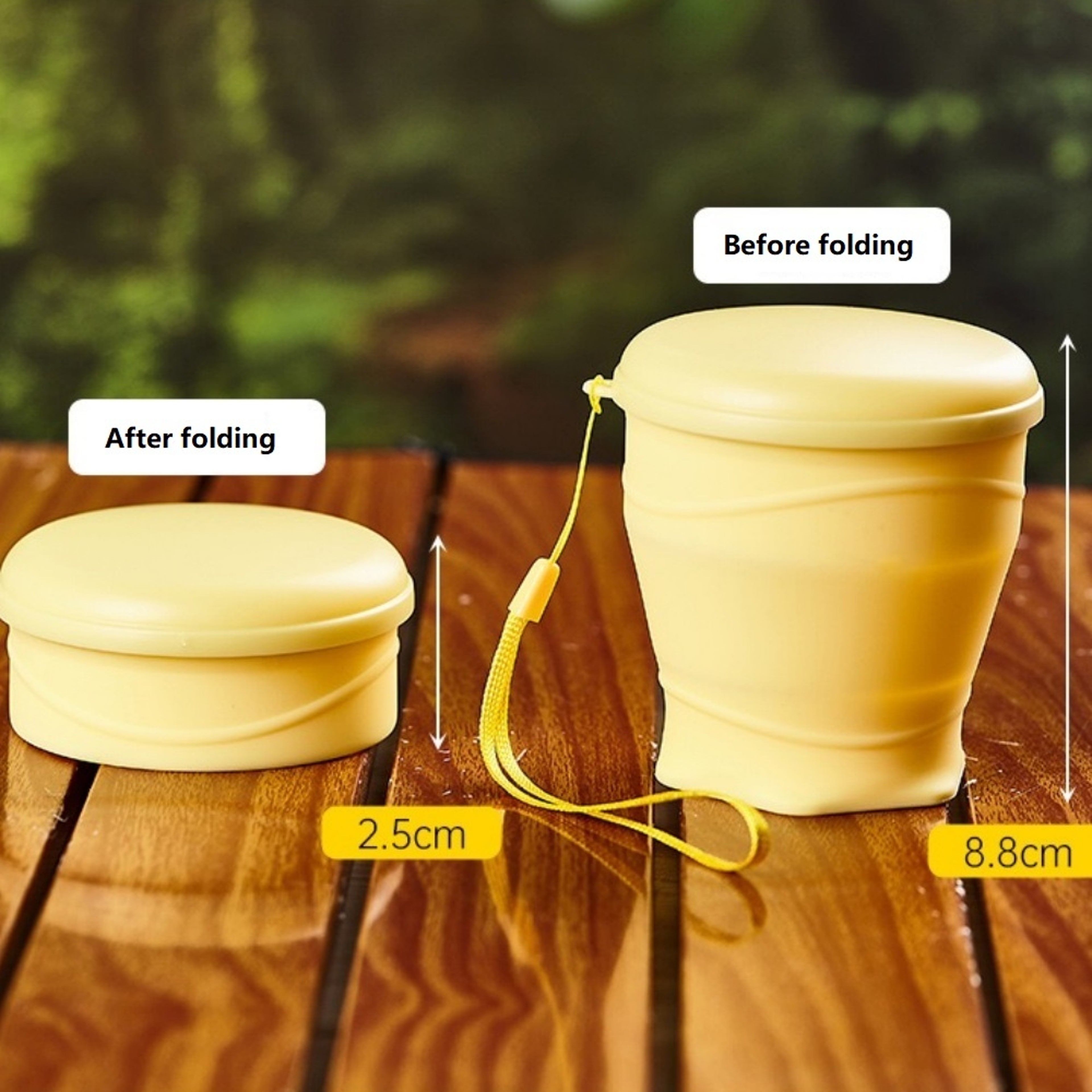 Foldable Silicone Travel Cup with Lid Compact Portable & Durable Water Cup for Camping Travel & Outdoors – view 4