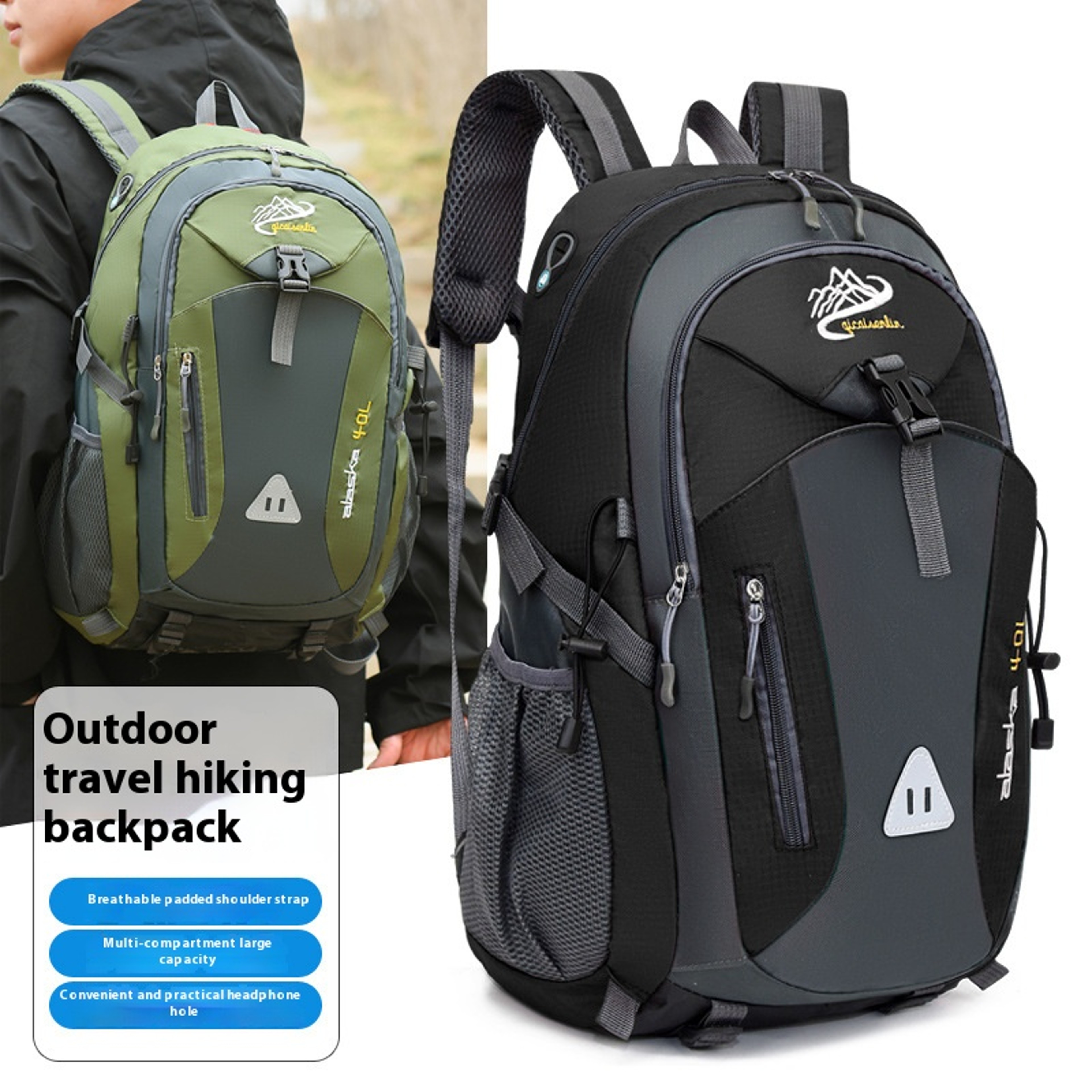 Waterproof Nylon Backpack For Men  Women Versatile Travel Hiking  Camping Bag 1