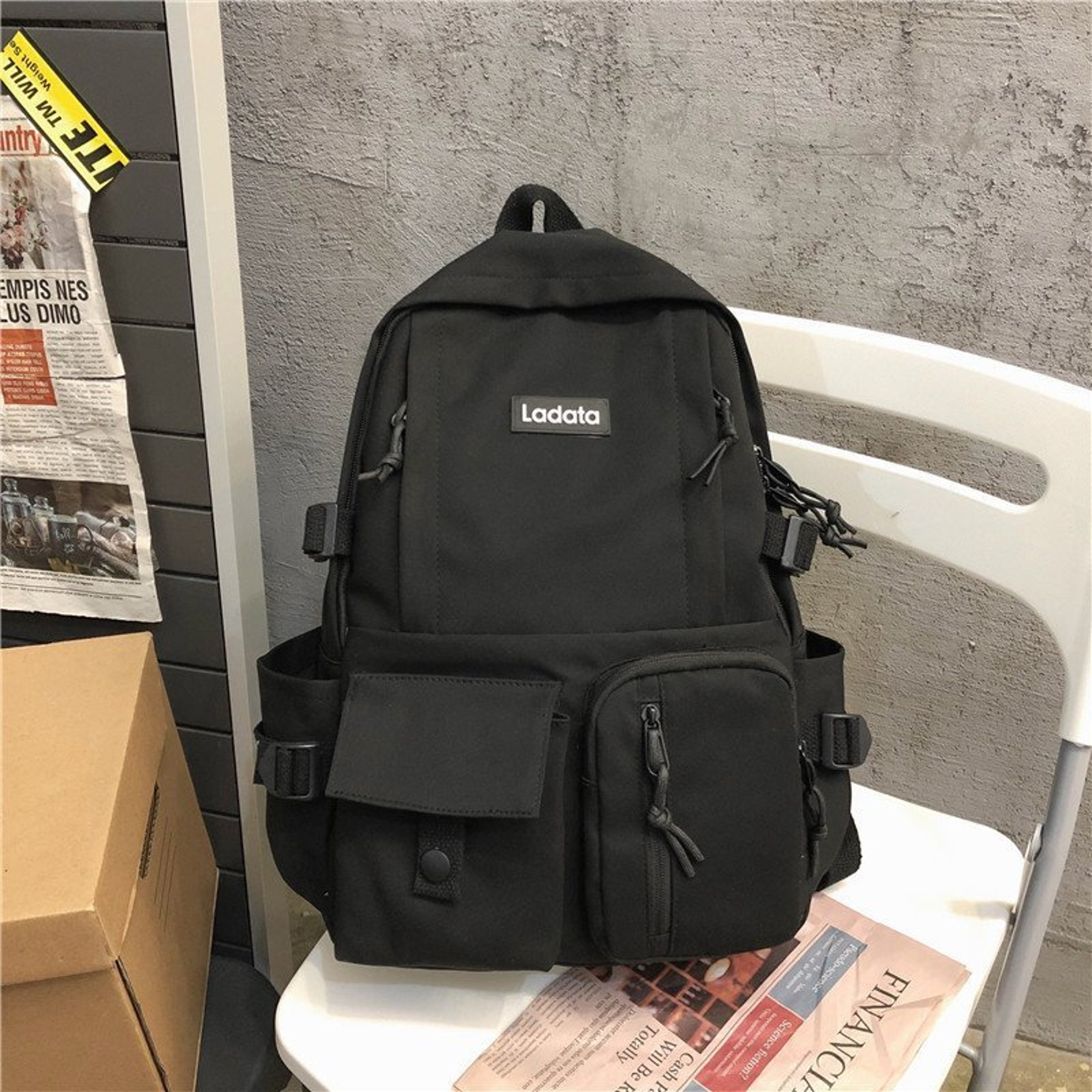 Unisex Nylon Travel Backpack With Anti Theft Laptop Compartment Durable Polyester Lining 3