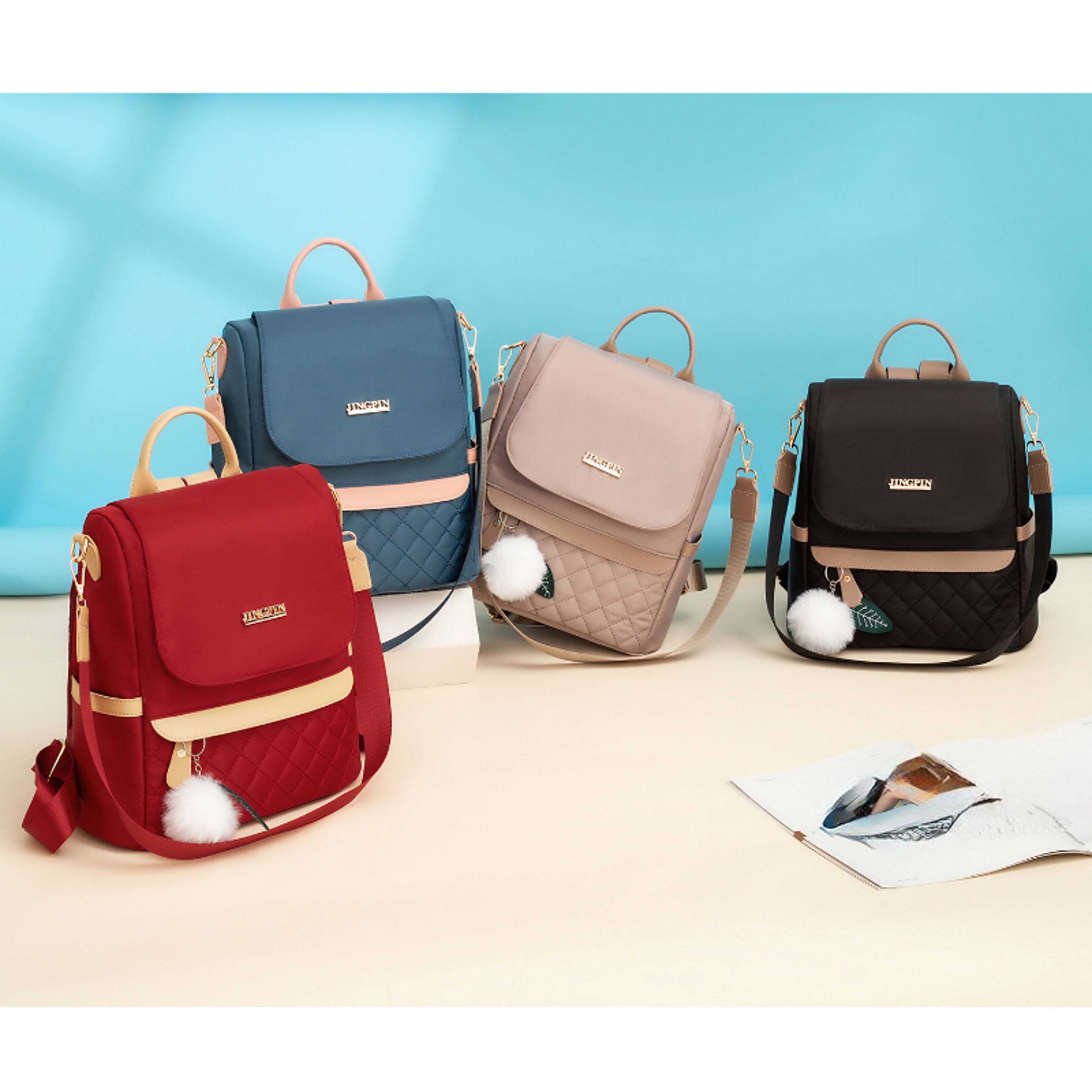 Elegance Convertible Womens Fashion Backpack Versatile Daily Shoulder Bag 0