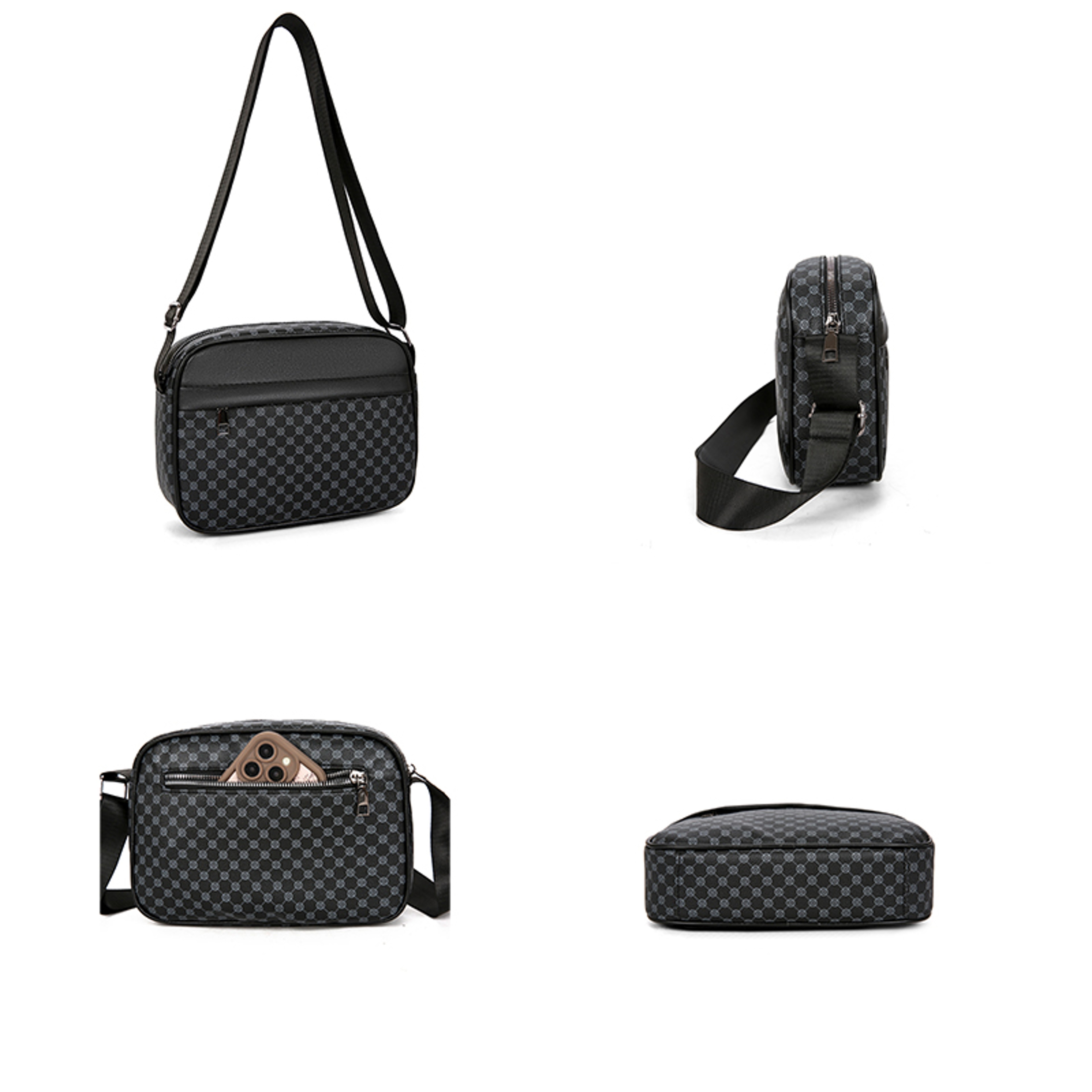 Mens Leather Crossbody Messenger Bag Lightweight Business Shoulder Bag 2