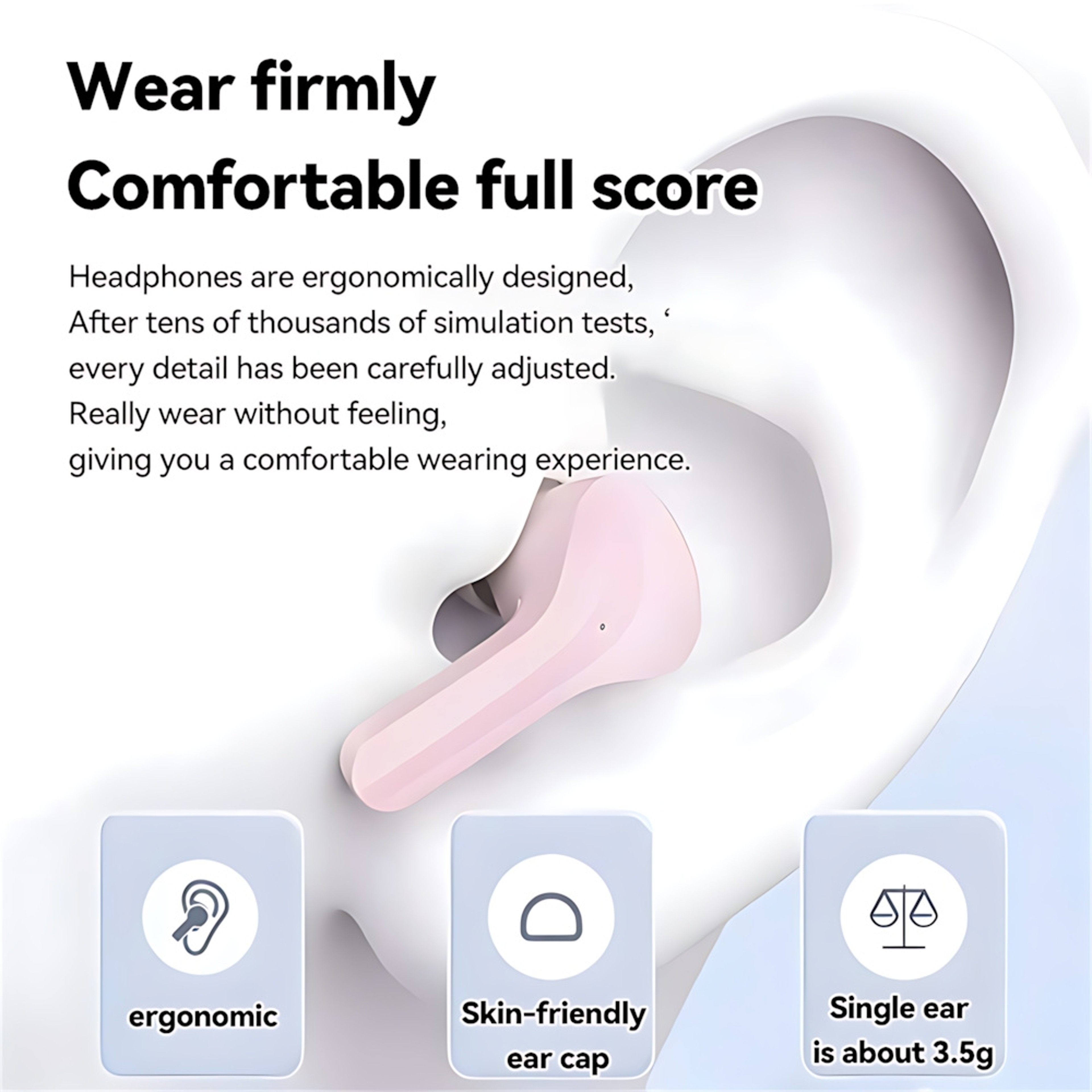 True Wireless Bluetooth Earphones With LED Display  Stereo Sound Transparent Design TWS Headset For 2
