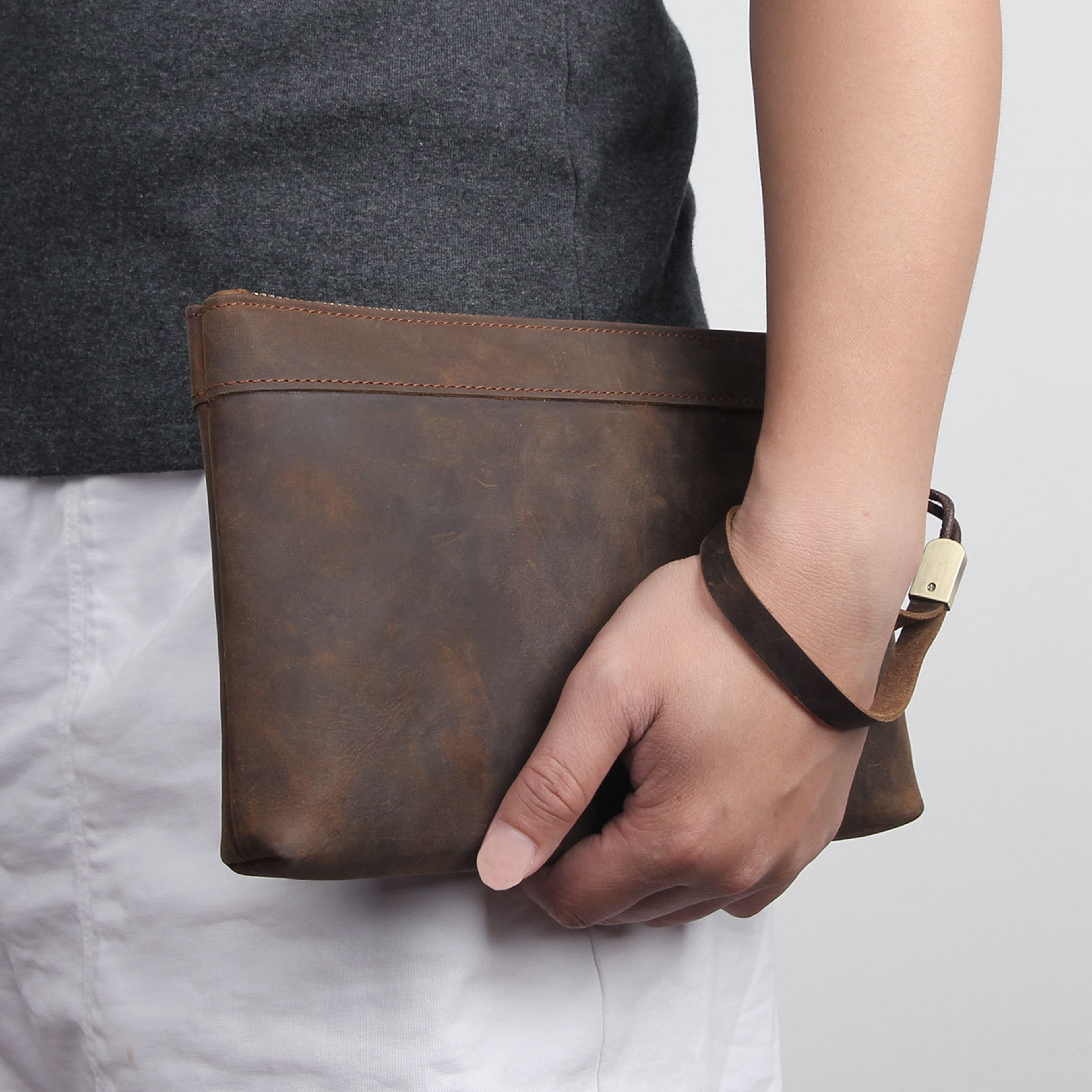 Premium Genuine Leather Wallet Clutch For Men Large Capacity Phone Holder 0