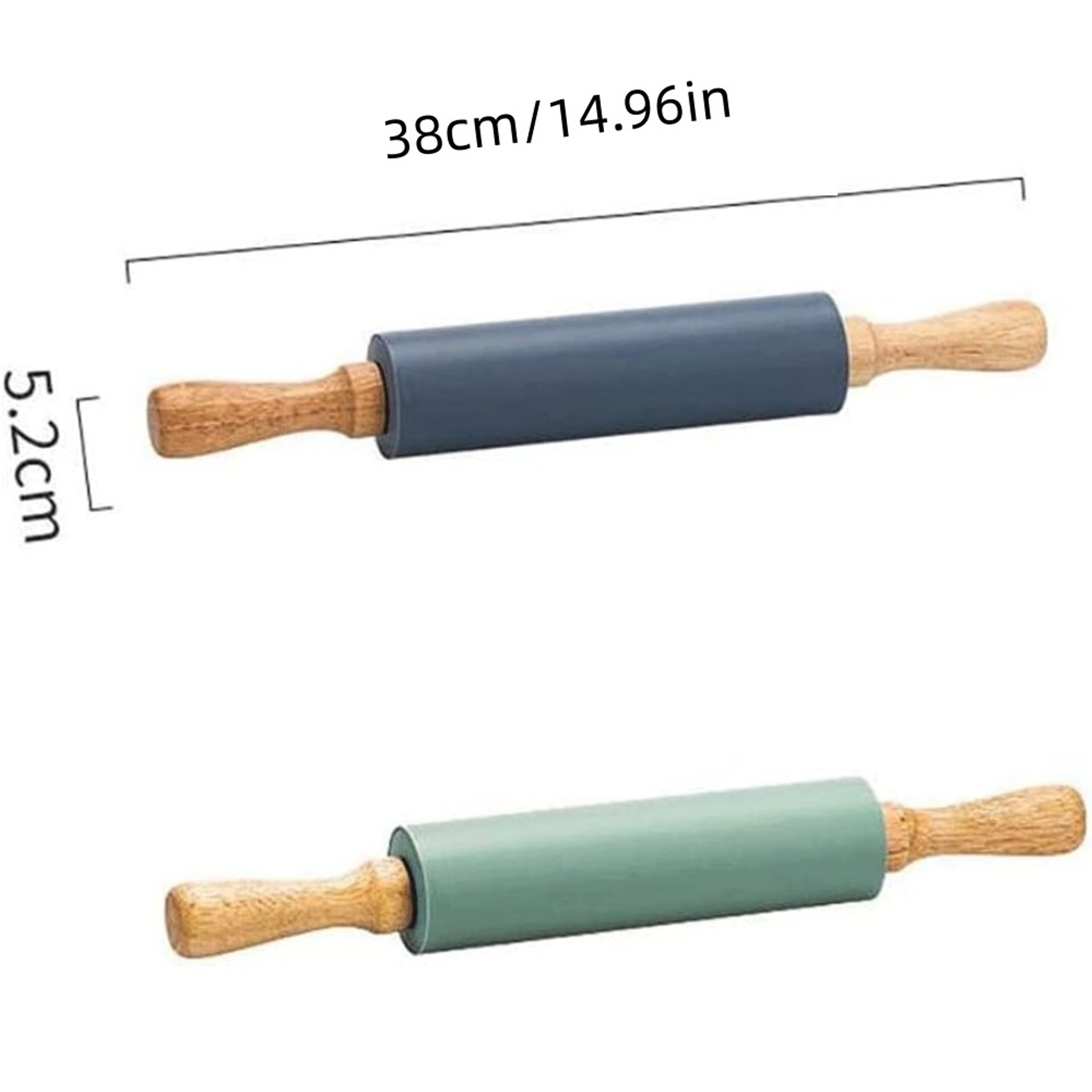 Non Stick Silicone Rolling Pin With Wooden Handle For Easy Baking  Rolling Dough 1