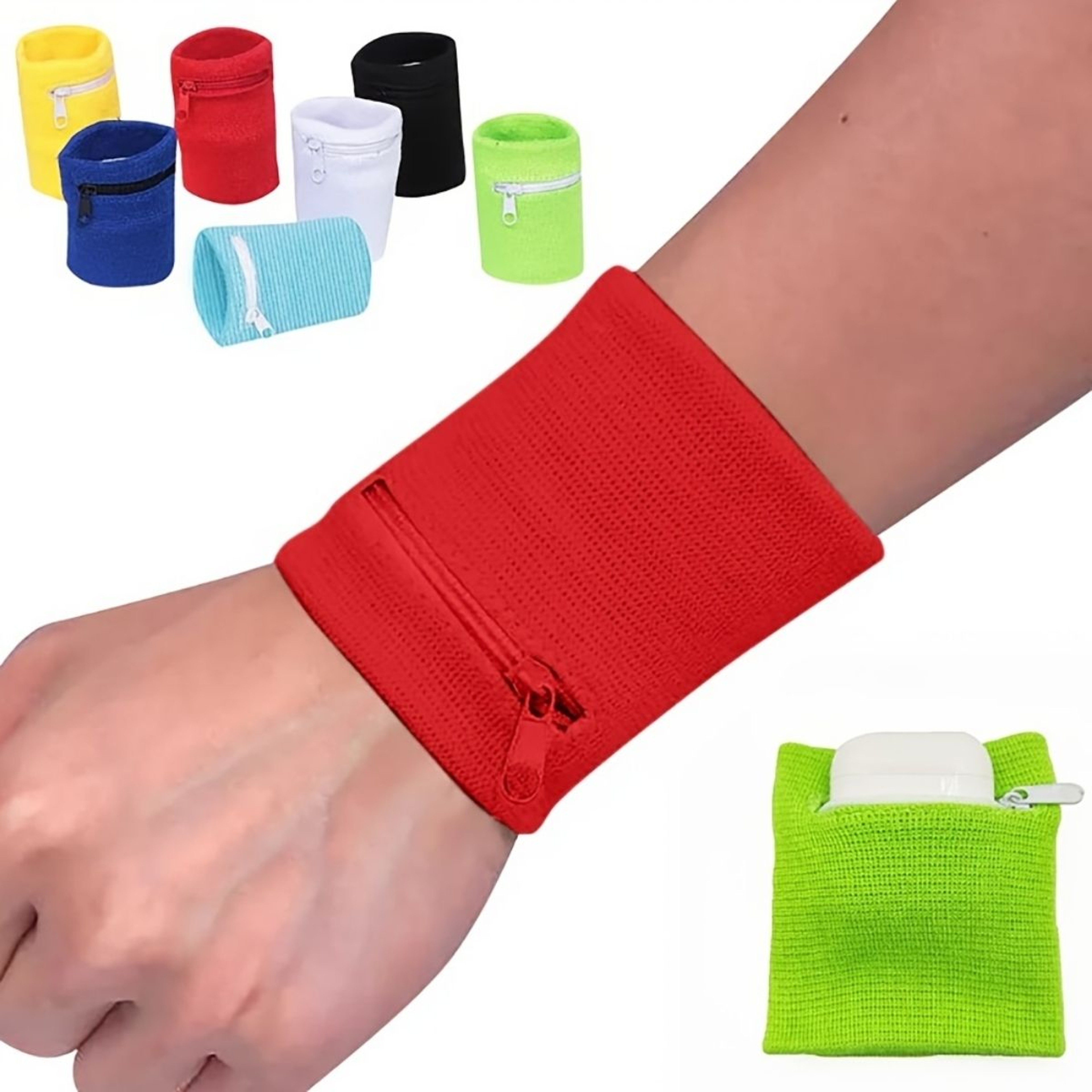 Pro Zippered Wrist Wallet Sweatband Lightweight Sports Pouch for Essentials – view 1