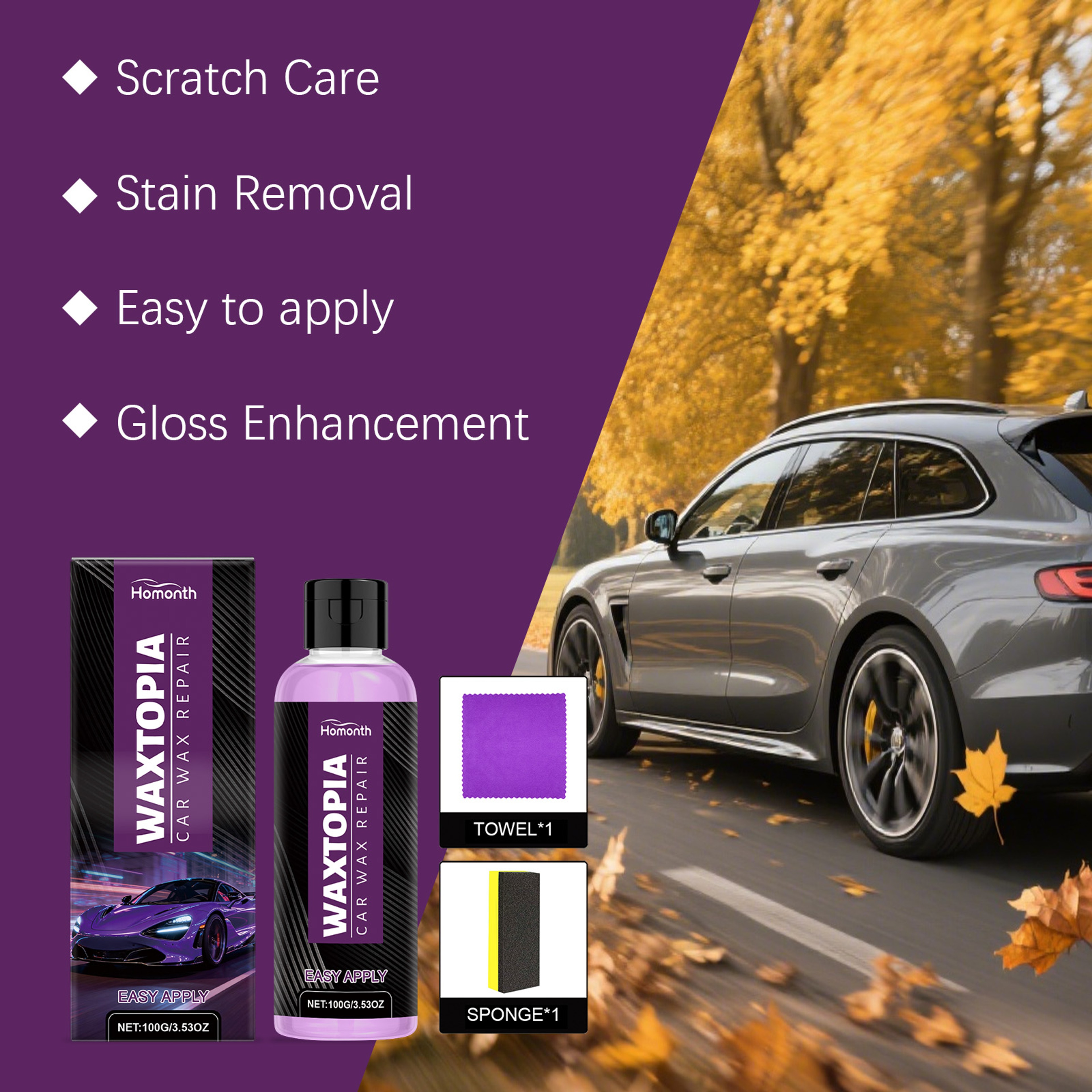 Car Scratch Remover Kit Restore Original Paint and Remove Scratches for a Brilliant Finish – view 2