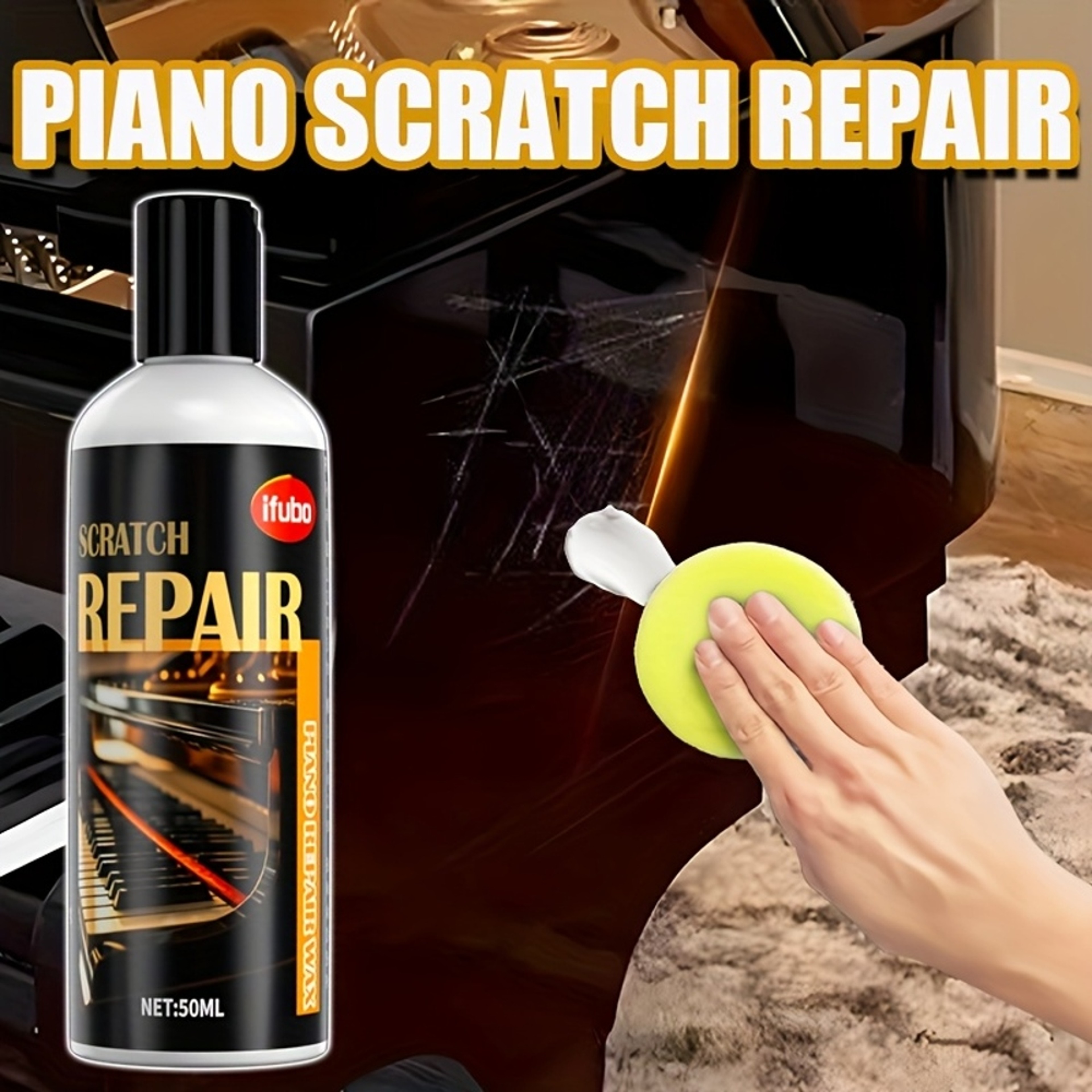 Grand Piano Scratch Repair Cream Restore Musical Instruments and Car Paint to a Smooth Pristine Finish – view 1
