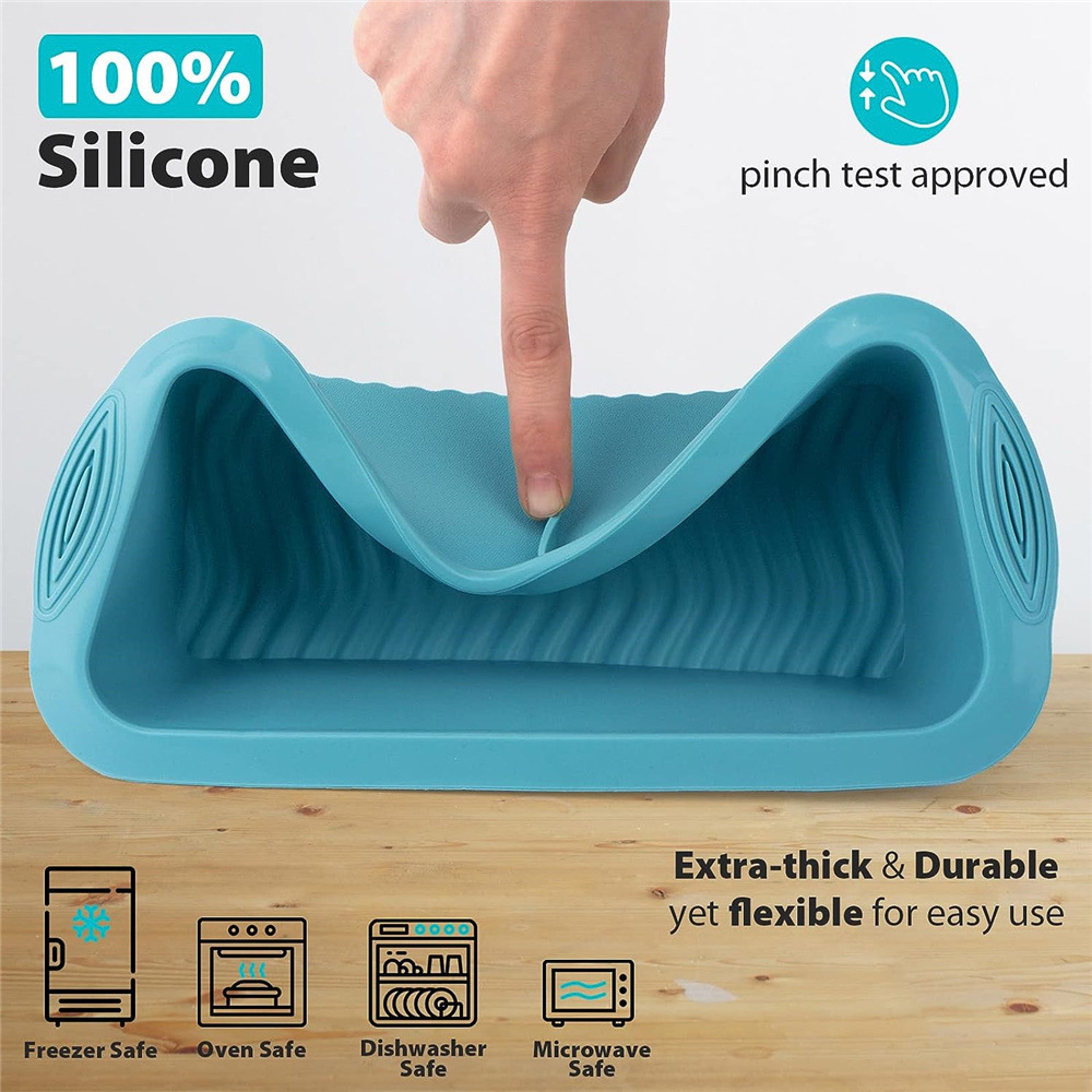 Silicone Loaf Pan Non Stick Bread Mold for Easy Meatloaf and Baking – view 3