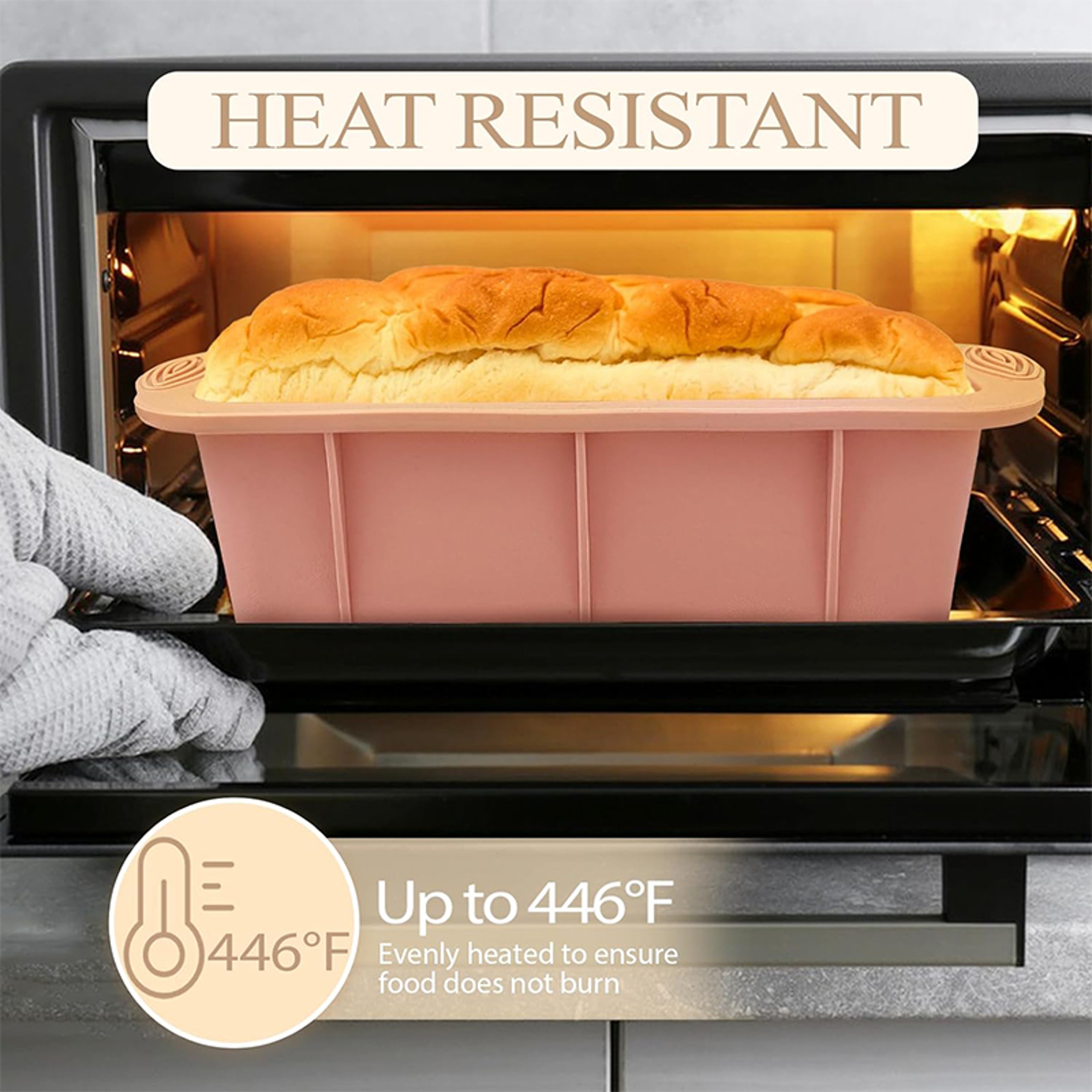 Silicone Loaf Pan Non Stick Bread Mold for Easy Meatloaf and Baking – view 4